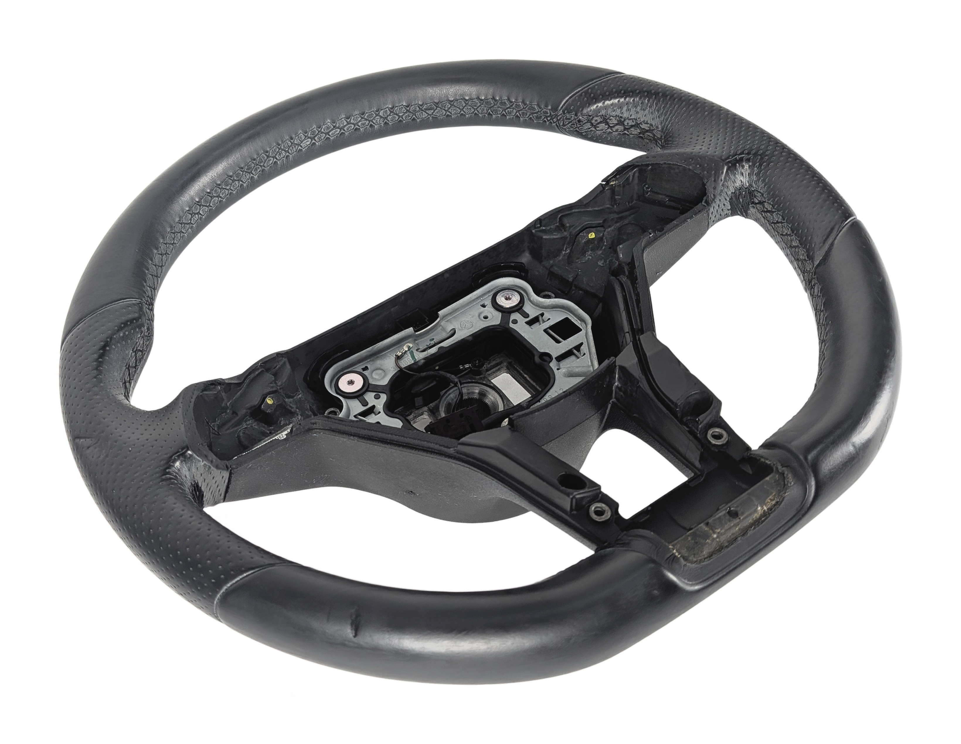 12-14 MERCEDES C250 C300 C350 W204 AMG STEERING WHEEL w/CONTROLS NO HEAT (Black) — exact item pictured