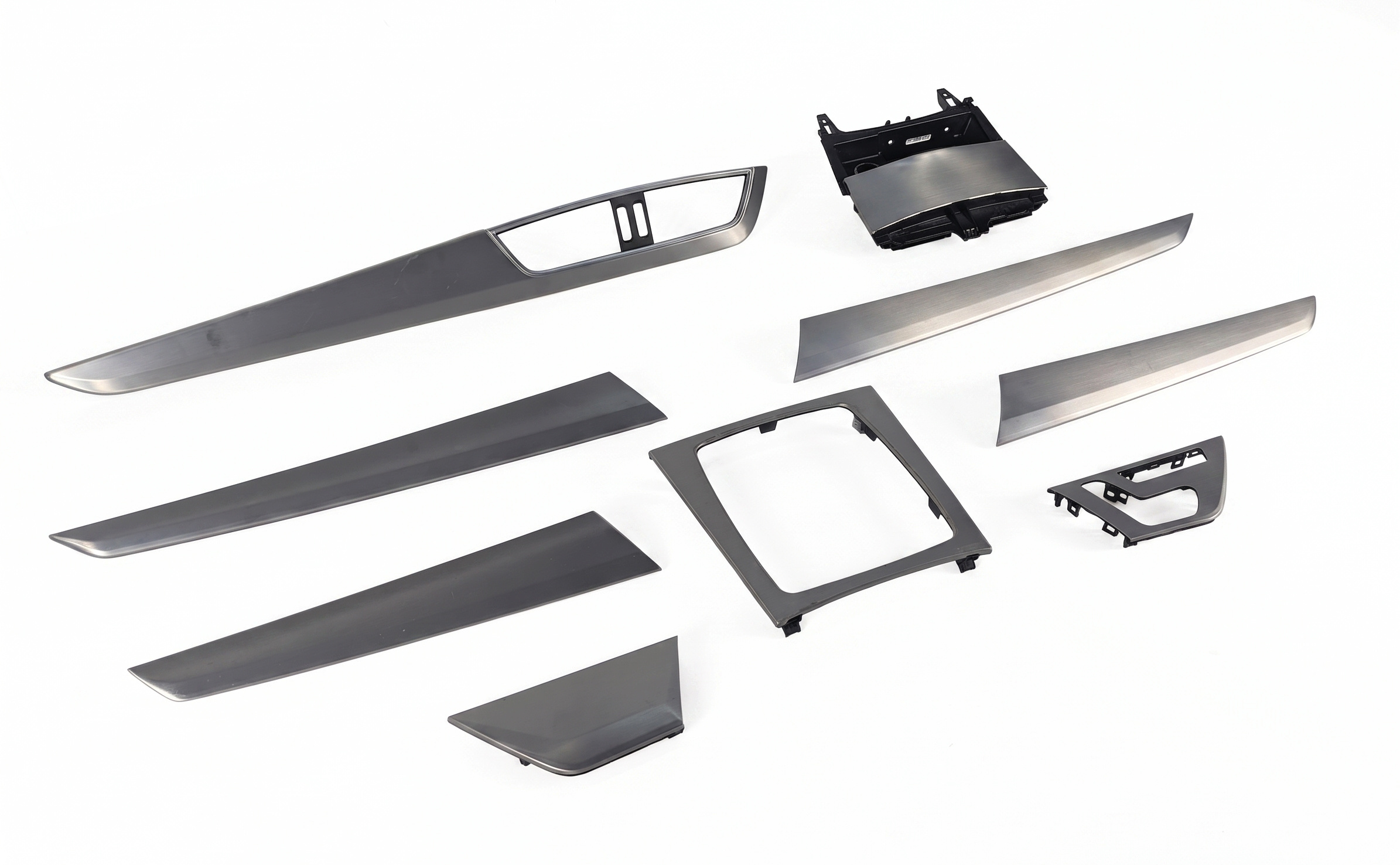 2013 MERCEDES C250 W204 INTERIOR DOOR DASH CENTER CONSOLE TRIM SET/9 (Aluminum) — exact item pictured