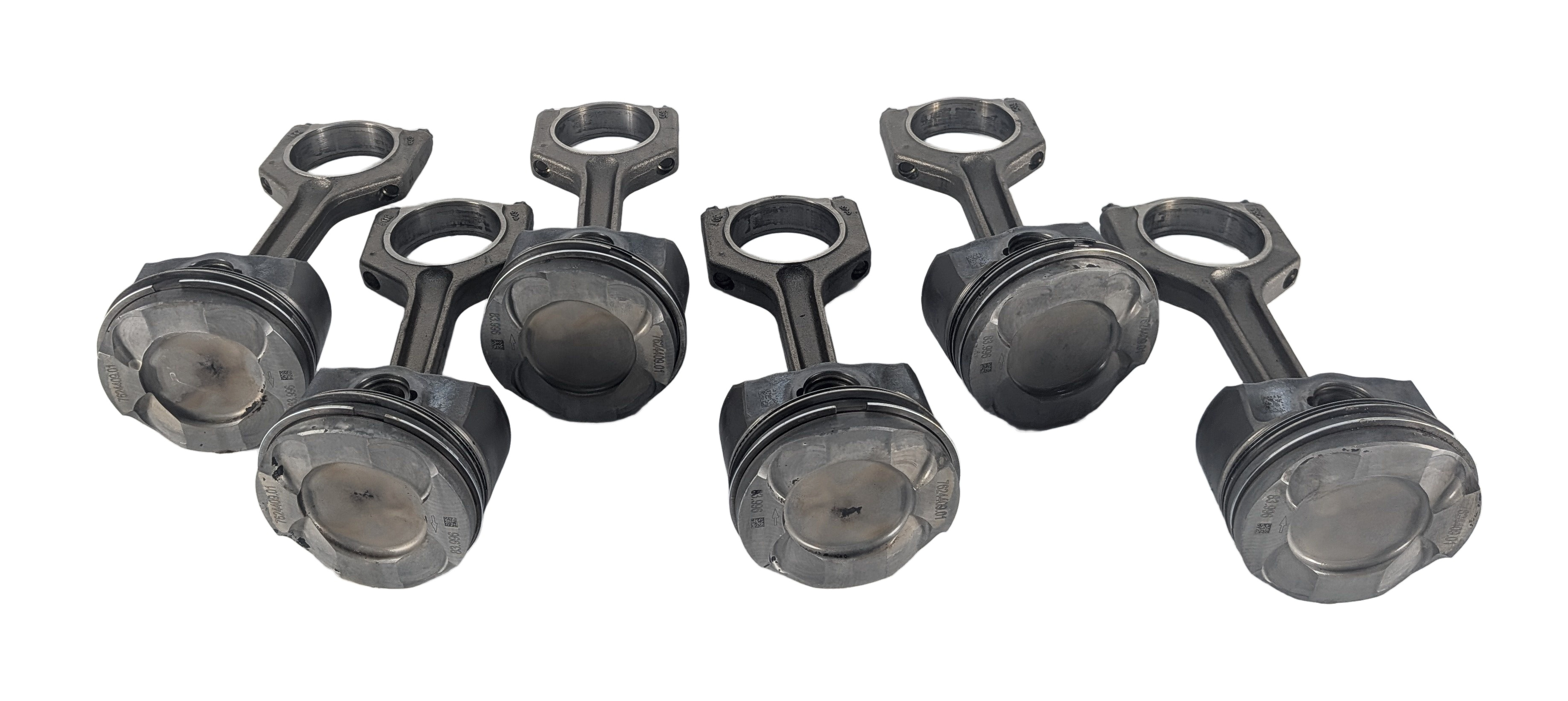 2010-2014 BMW 1/3/4/5/6/7/X1/X3/X5/X6 3.0L N55 TURBO ENGINE PISTON & ROD SET 6 — exact item pictured