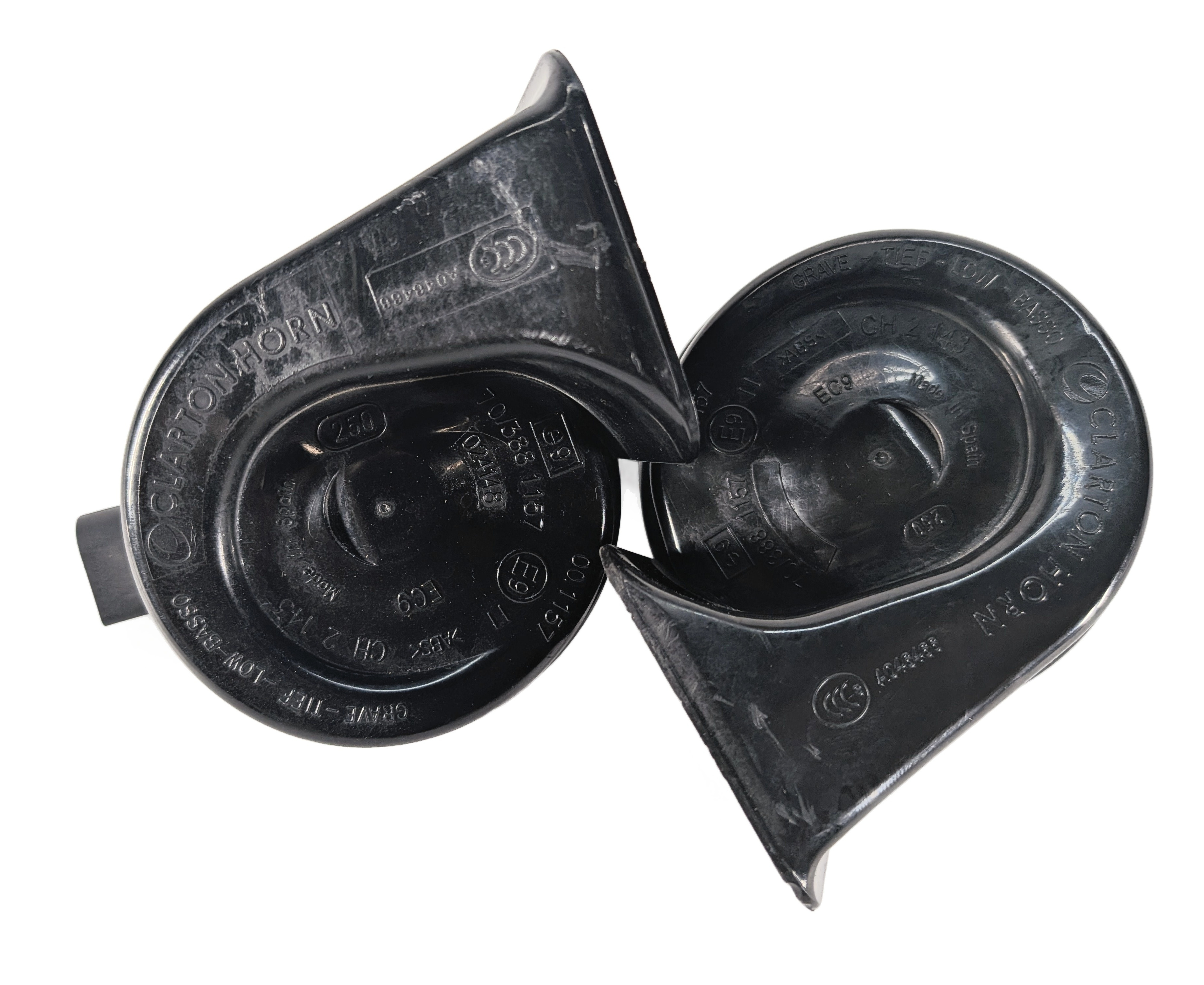 2011-2016 BMW 528i 535i 535iGT 550i 550iGT M5 (F10 F07) HIGH & LOW TONE HORN SET — exact item pictured