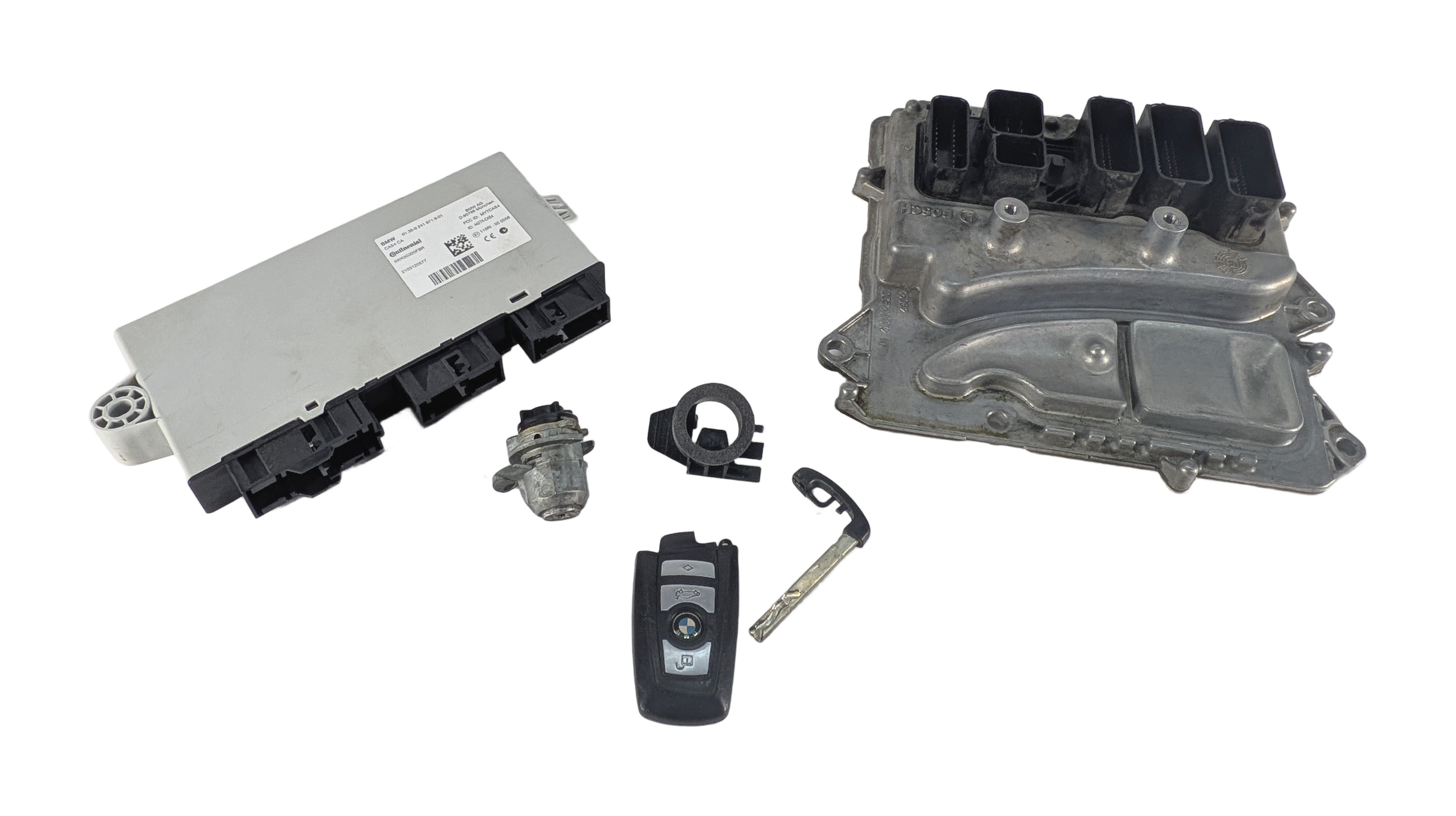 BMW 10-11 535iGT, 2011 535i & X3 3.0L N55 ENGINE ECM DME CAS-4 MODULE KEY SET — exact item pictured