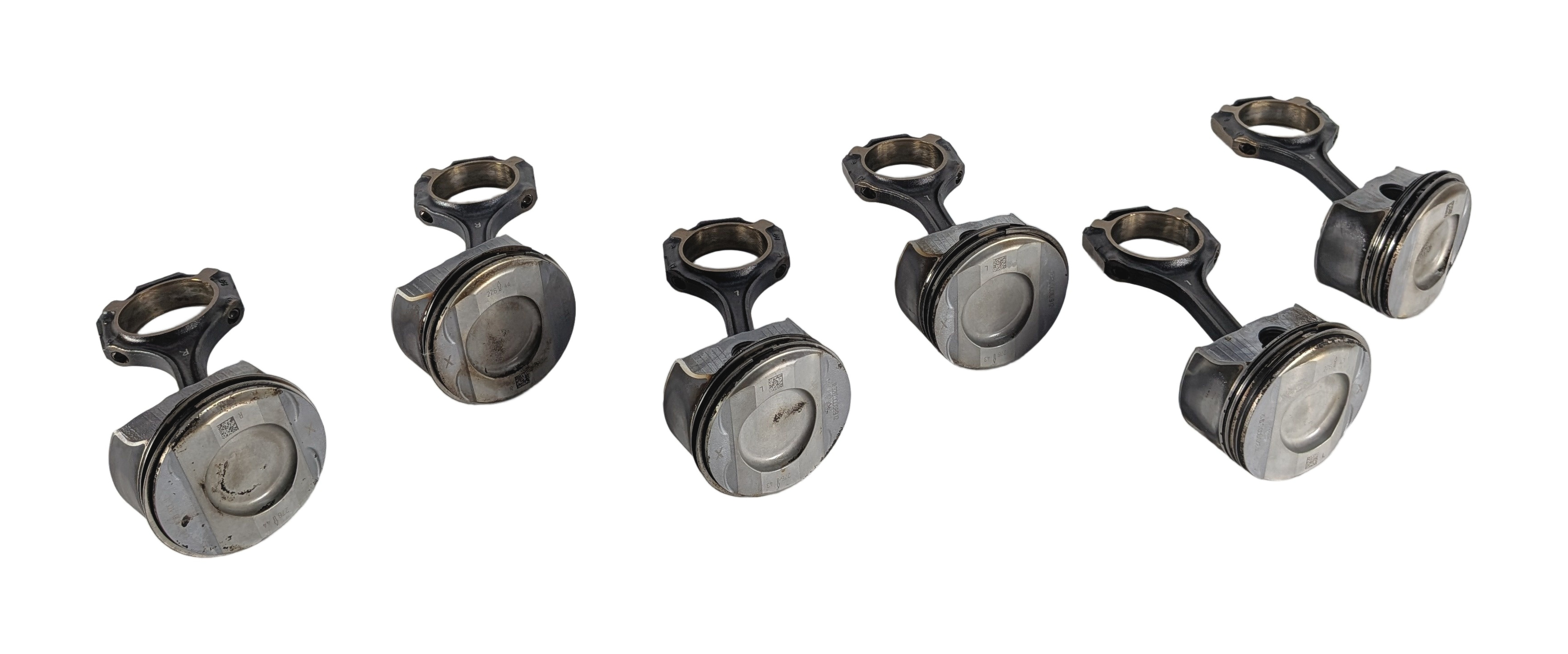 12-18 MERCEDES C E GLE GLK ML SLK (W212 W204 X204 W166 R172) 3.5L PISTON SET-6 — exact item pictured