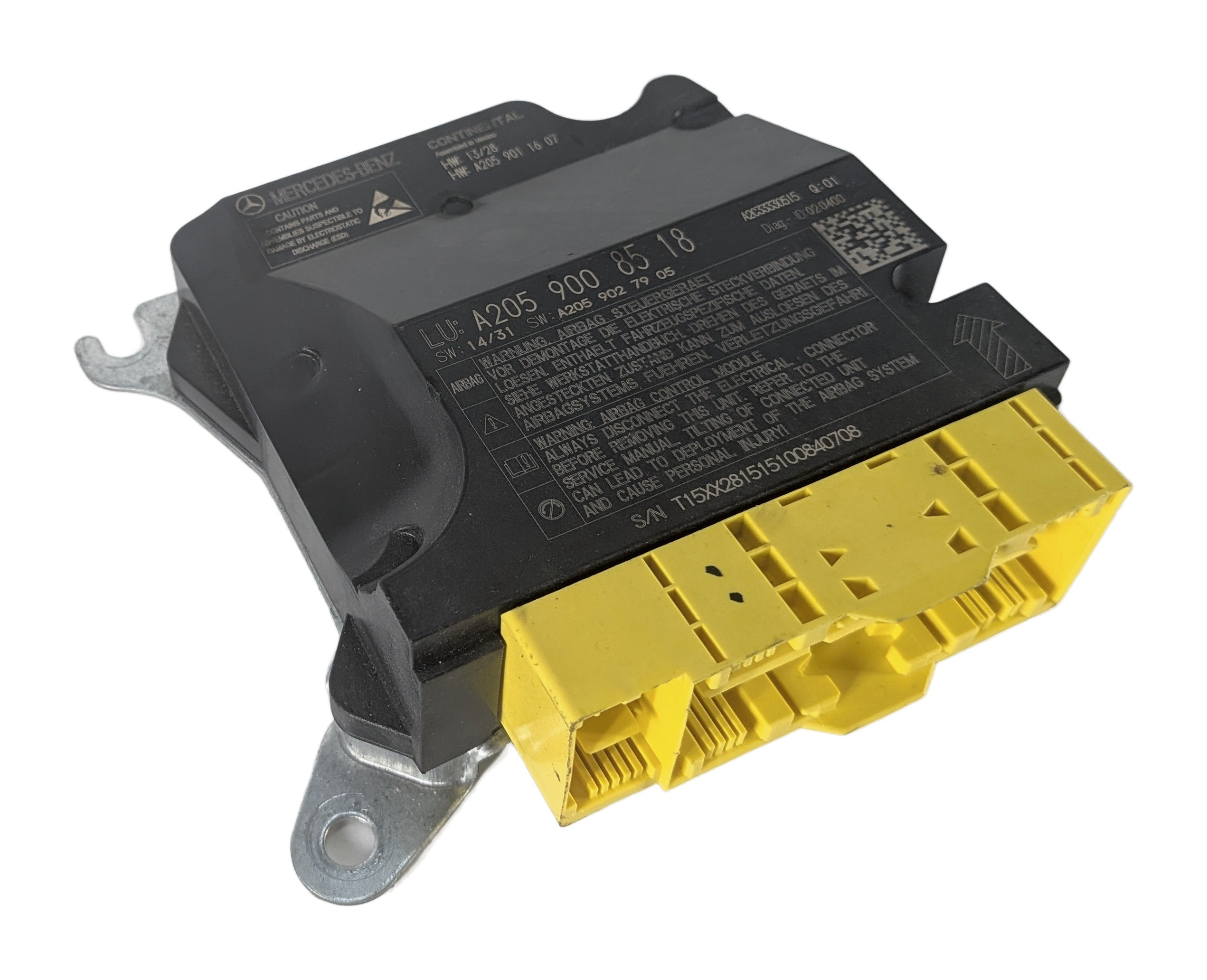 15-16 MERCEDES C300 C350 C400 C450 C63 GLC300 (W205 X253) SRS BAG CONTROL MODULE — exact item pictured
