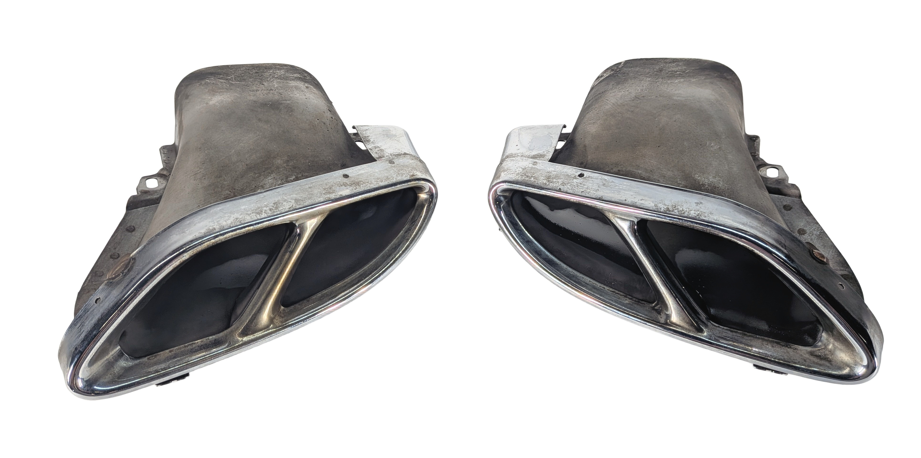 2016 MERCEDES C450 W205 REAR EXHAUST MUFFLER TIP FINISHER SET/2 CHROME — exact item pictured