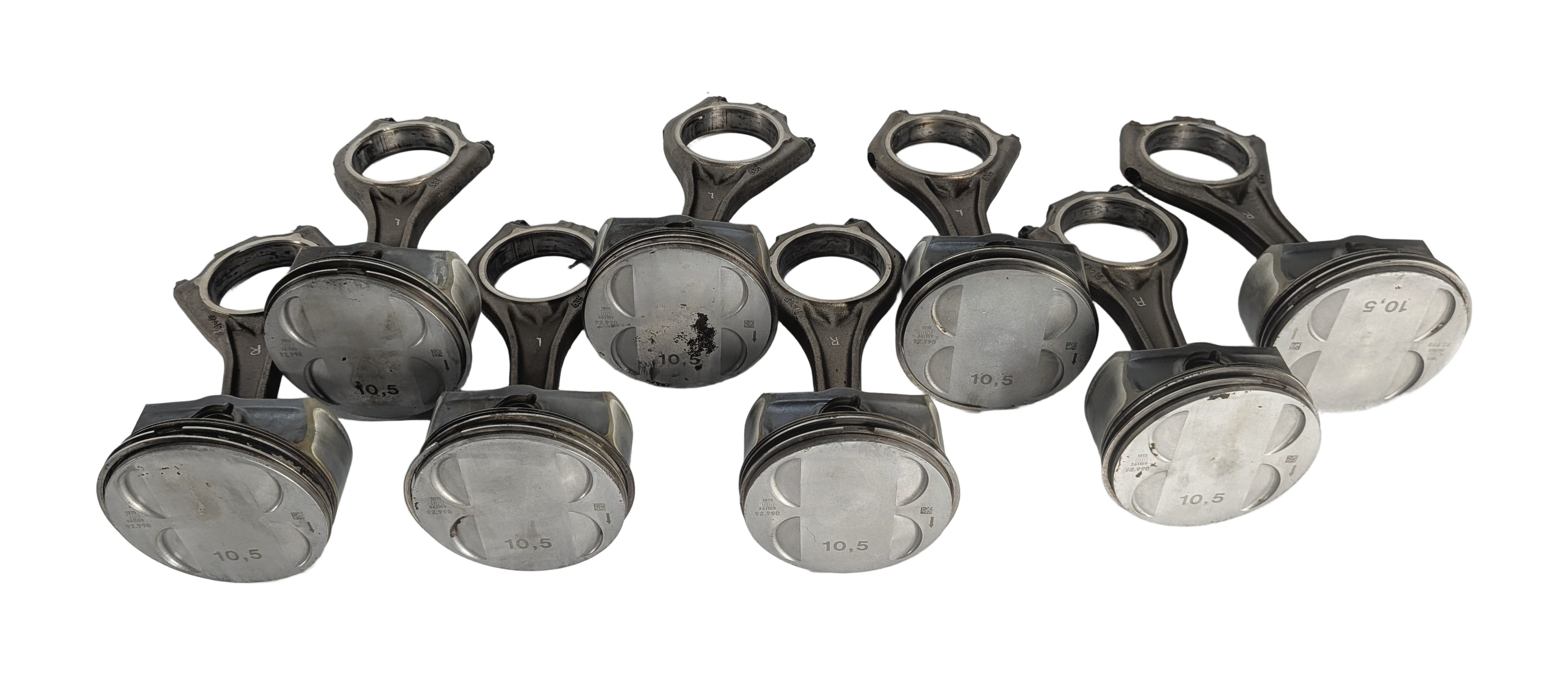 2004-2010 BMW 550i 650i 750i X5 (E60 E65 E66 E70) 4.8L V8 ENGINE PISTON SET (8) — exact item pictured