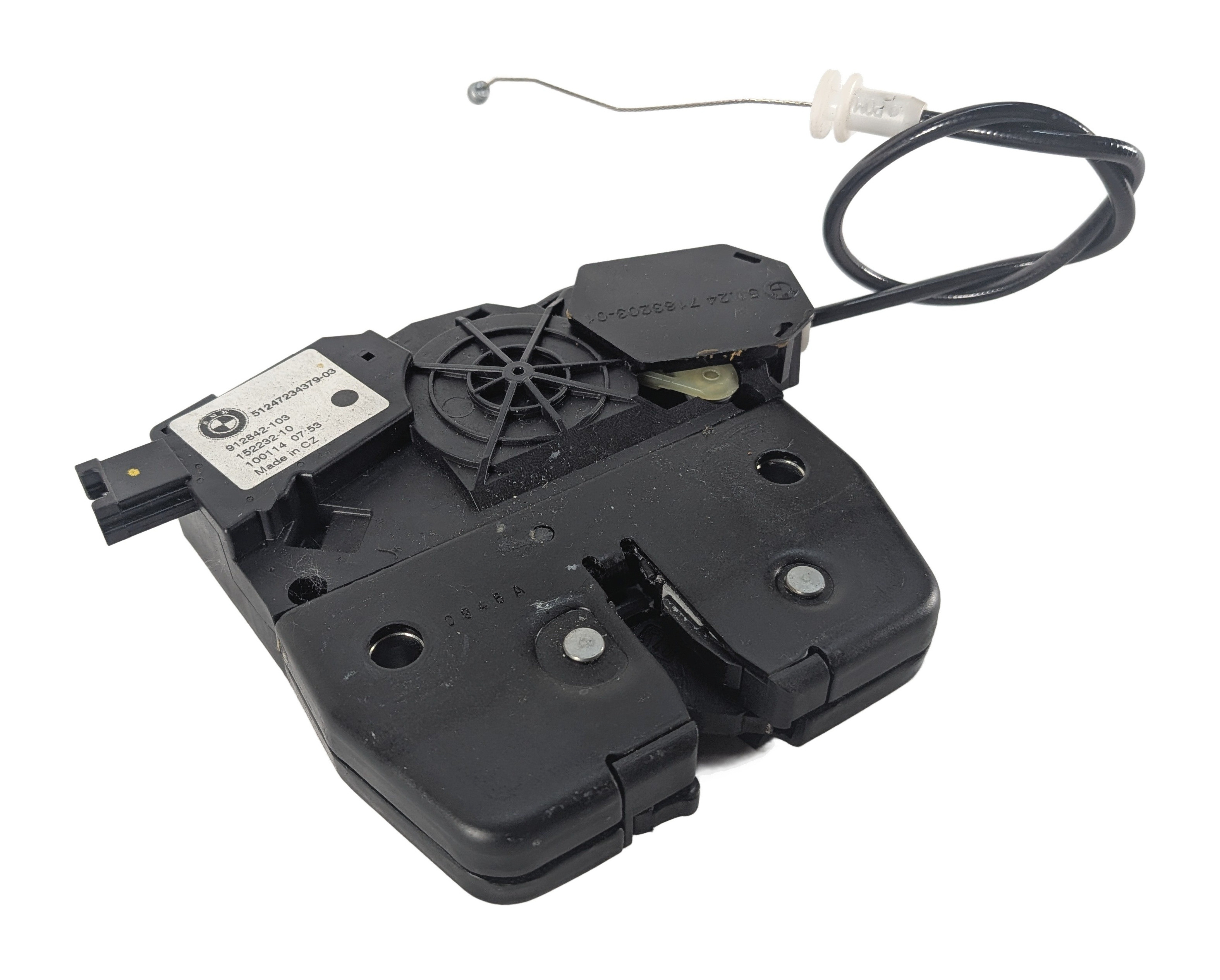 2010 BMW X5 (E70) REAR UPPER TRUNK LIFTGATE LOCK LATCH ACTUATOR w/ CABLE — exact item pictured