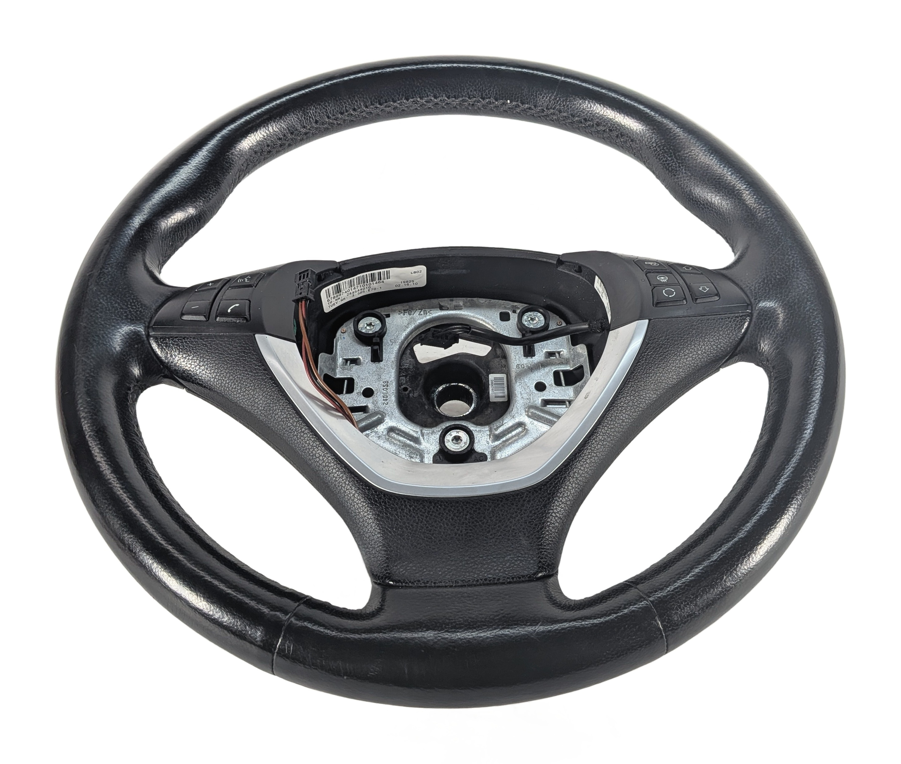 07-13 BMW X5 (E70) LEFT DRIVER HEATED M SPORT STEERING WHEEL w/SWITCHES (Black) — exact item pictured