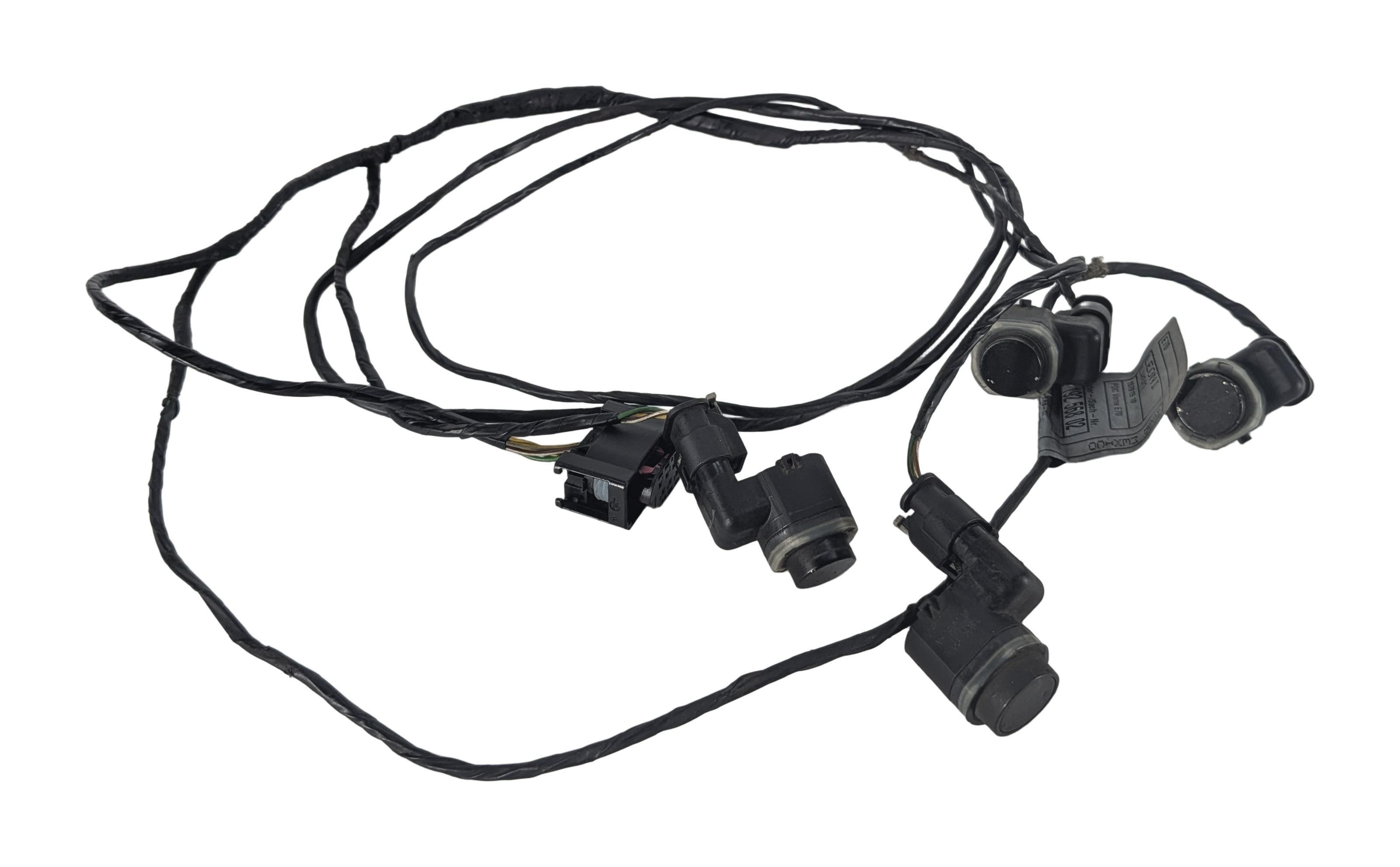 2010 BMW X5 E70 PARK ASSIST PDC DISTANCE SENSOR SET/4 w/HARNESS (White) — exact item pictured