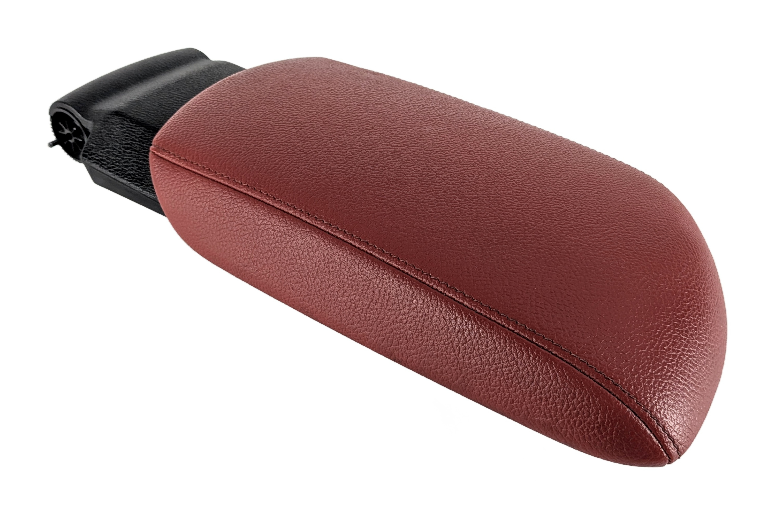 13-15 BMW X1 E84 CENTER CONSOLE ARMREST LID CUSHION CORAL RED LEATHER — exact item pictured