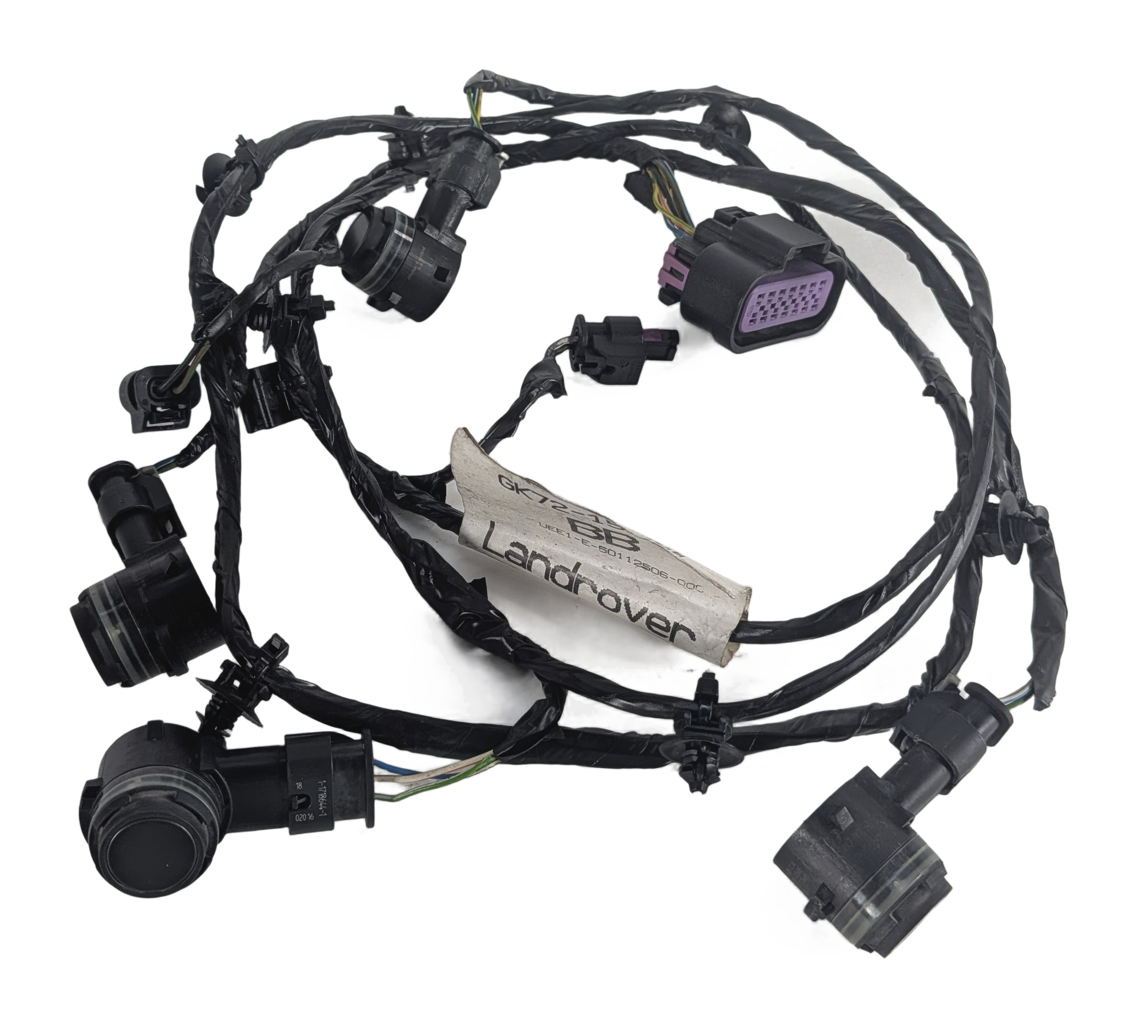 2016 DISCOVERY SPORT L550 REAR PARK ASSIST PDC SENSOR SET/4 w/HARNESS (Black) — exact item pictured