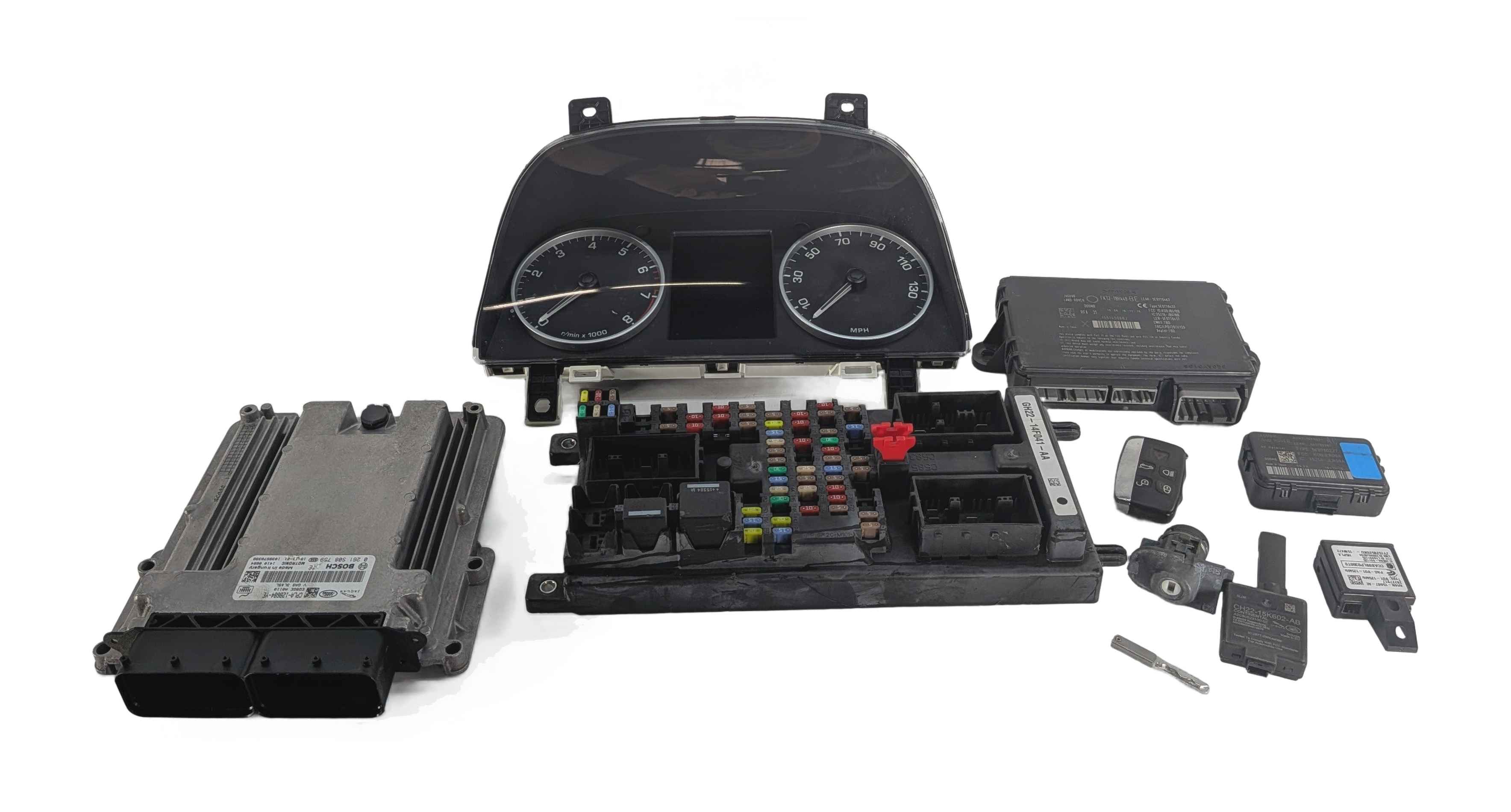 15-16 LAND ROVER LR4 3.0L SUPER SPEEDOMETER ECM BCM BODY ENGINE MODULE KEY SET — exact item pictured