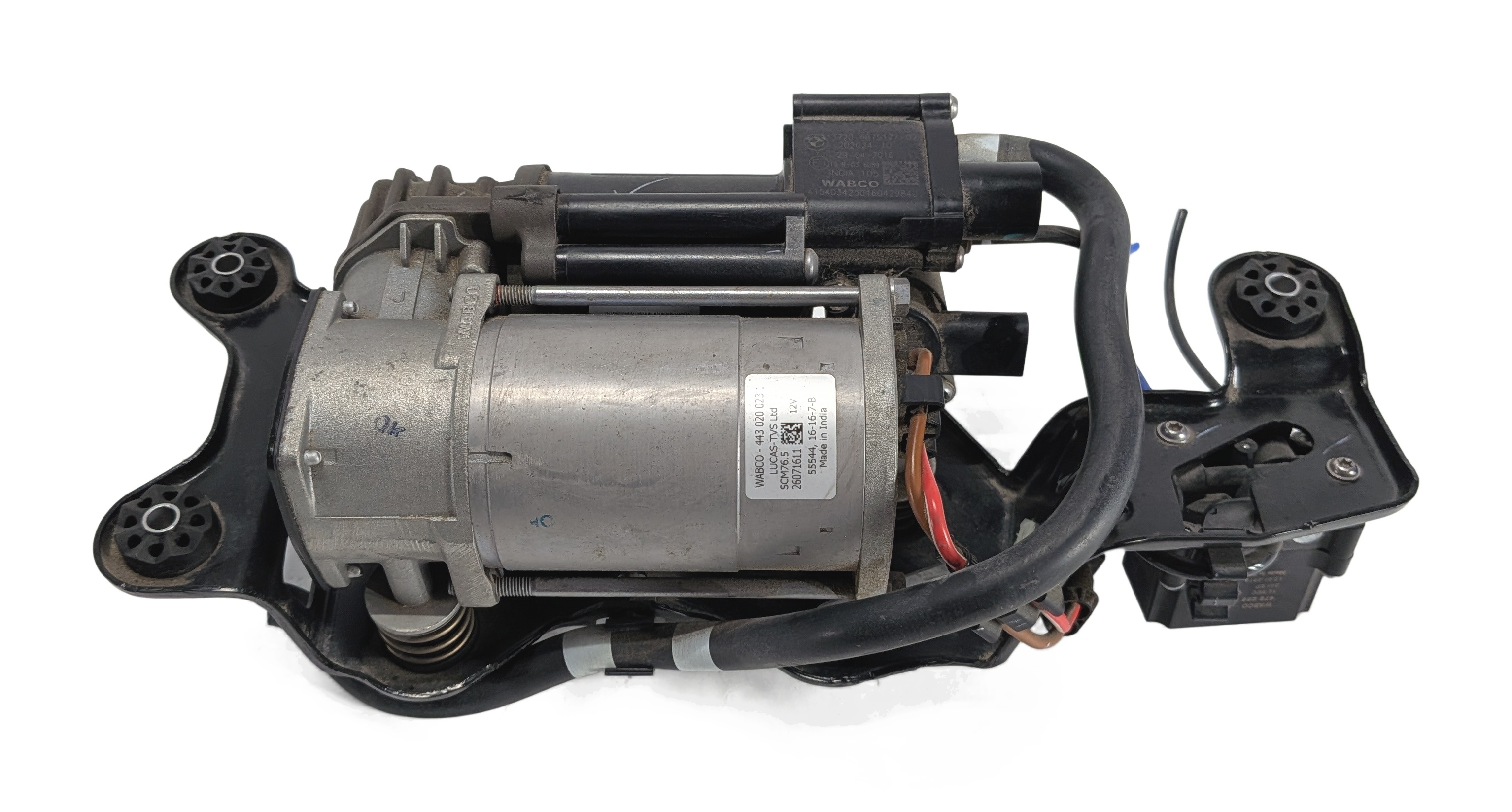 2014-2019 BMW X5 X5M X6 X6M (F15 F16) AIR SUSPENSION COMPRESSOR PUMP w/ MOUNT — exact item pictured