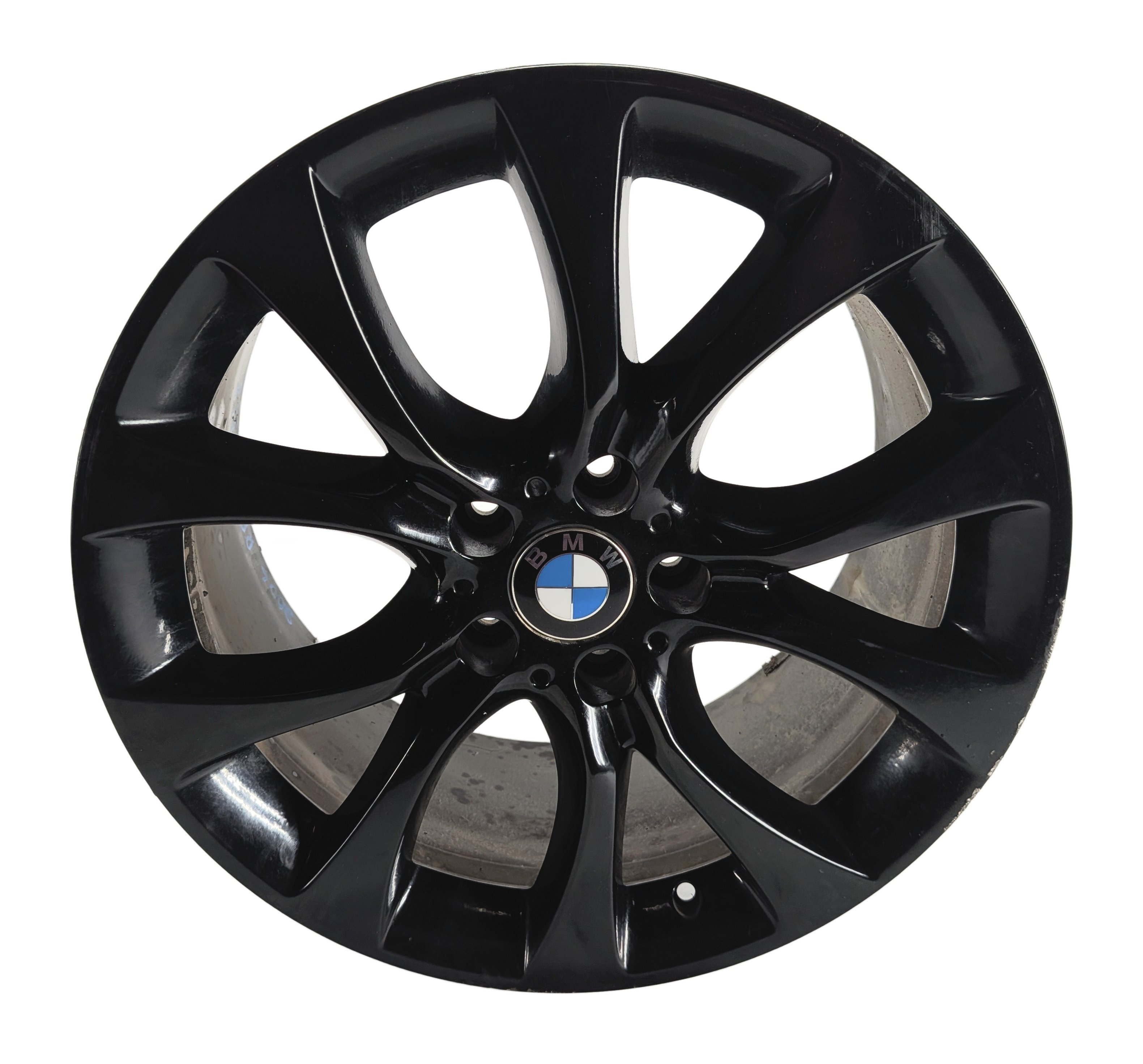 2014-2018 BMW X5 (F15) 19x9 INCH 5 WIDE V-SPOKE ALUMINUM ALLOY WHEEL RIM (BLACK) — exact item pictured