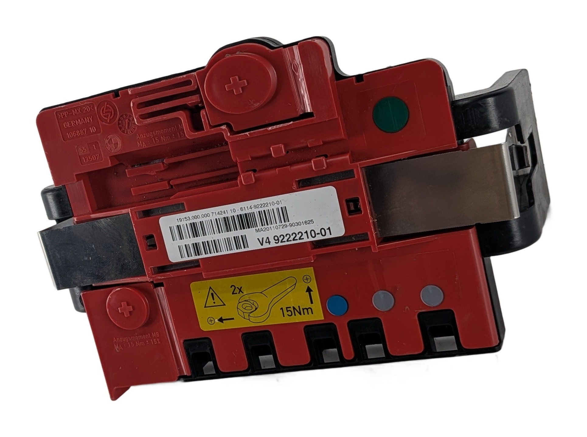 2012 BMW X5 E70 3.0L REAR POSITIVE BATTERY TERMINAL POWER DISTRIBUTION BLOCK — exact item pictured
