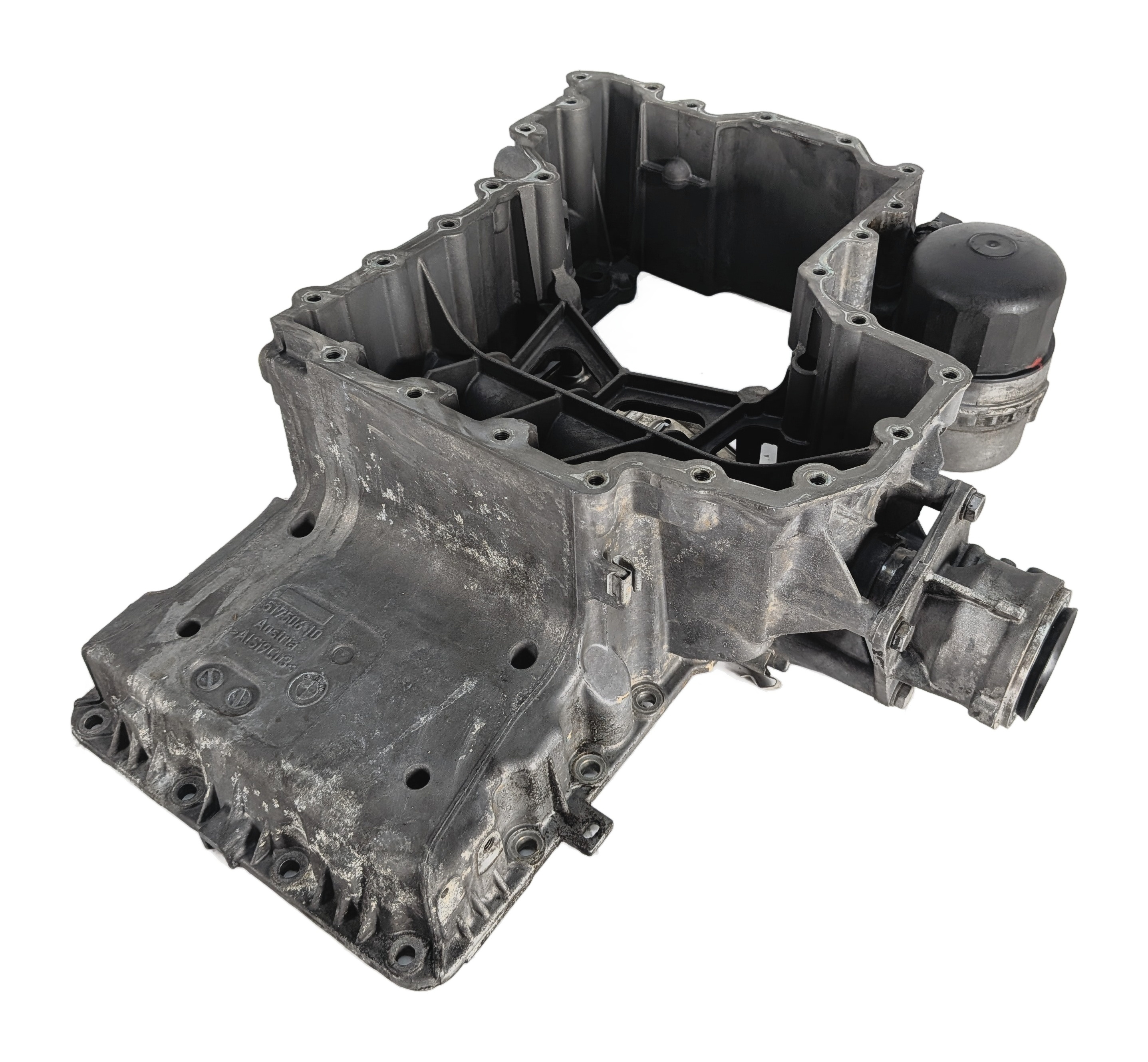 08-17 BMW X5 X5M X6 X6M (E70 E71 E72) 4.4L N63 V8 ENGINE UPPER OIL PAN CRADLE — exact item pictured