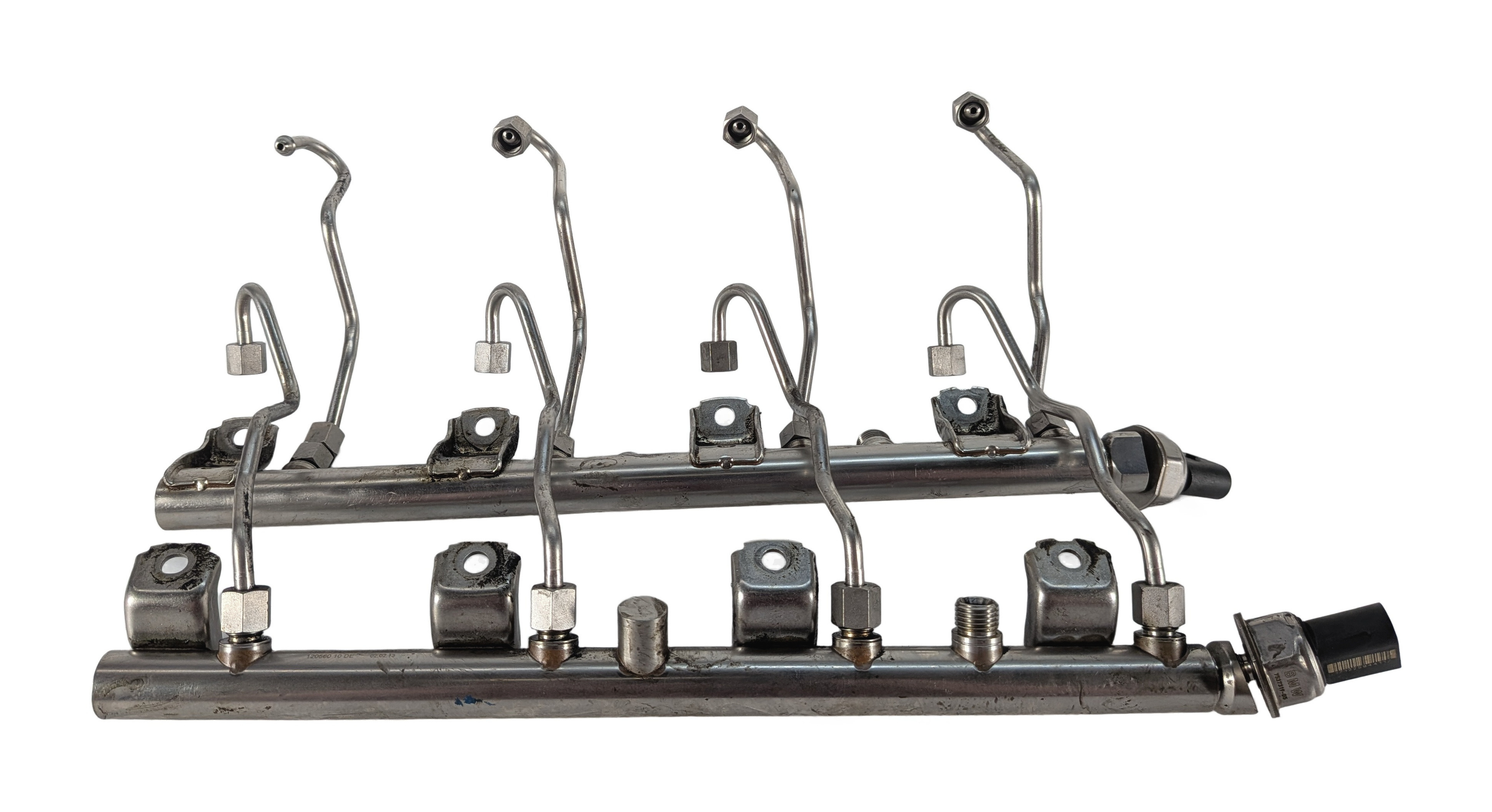 2013 BMW X5 E70 4.4L N63 ENGINE LEFT/RIGHT HIGH PRESSURE FUEL RAIL SET/2 — exact item pictured