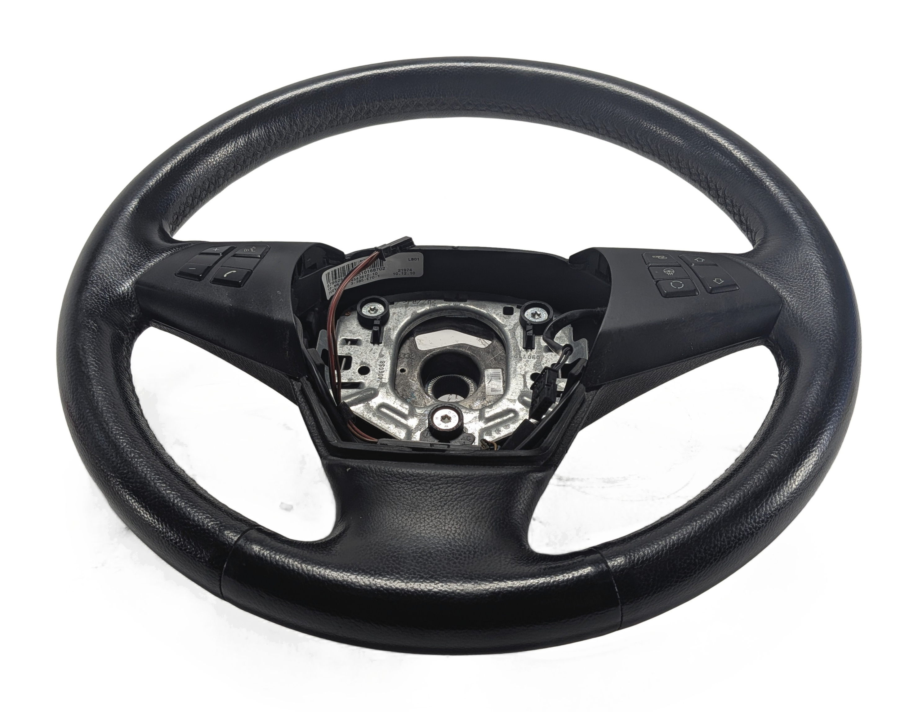 07-13 BMW X5 (E70) LEFT DRIVER HEATED M SPORT STEERING WHEEL w/SWITCHES (Black) — exact item pictured