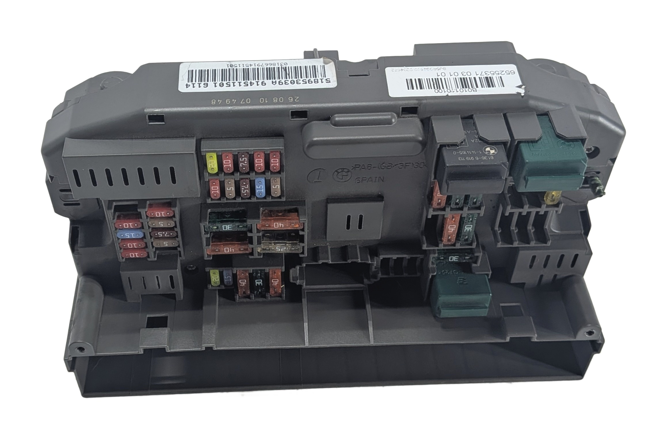 2011 BMW X5 (E70) 3.0L FRONT POWER DISTRIBUTION FUSE BOX RELAY CARRIER PANEL — exact item pictured