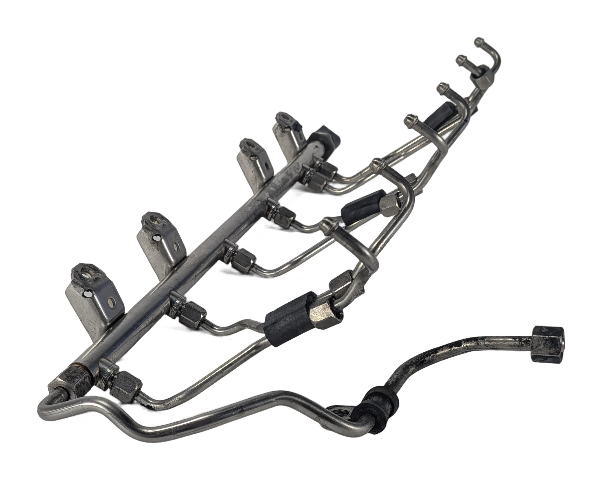 2011 BMW X5 E70 3.0L N55 ENGINE FUEL INJECTION RAIL w/PRESSURE SENSOR & LINES — exact item pictured