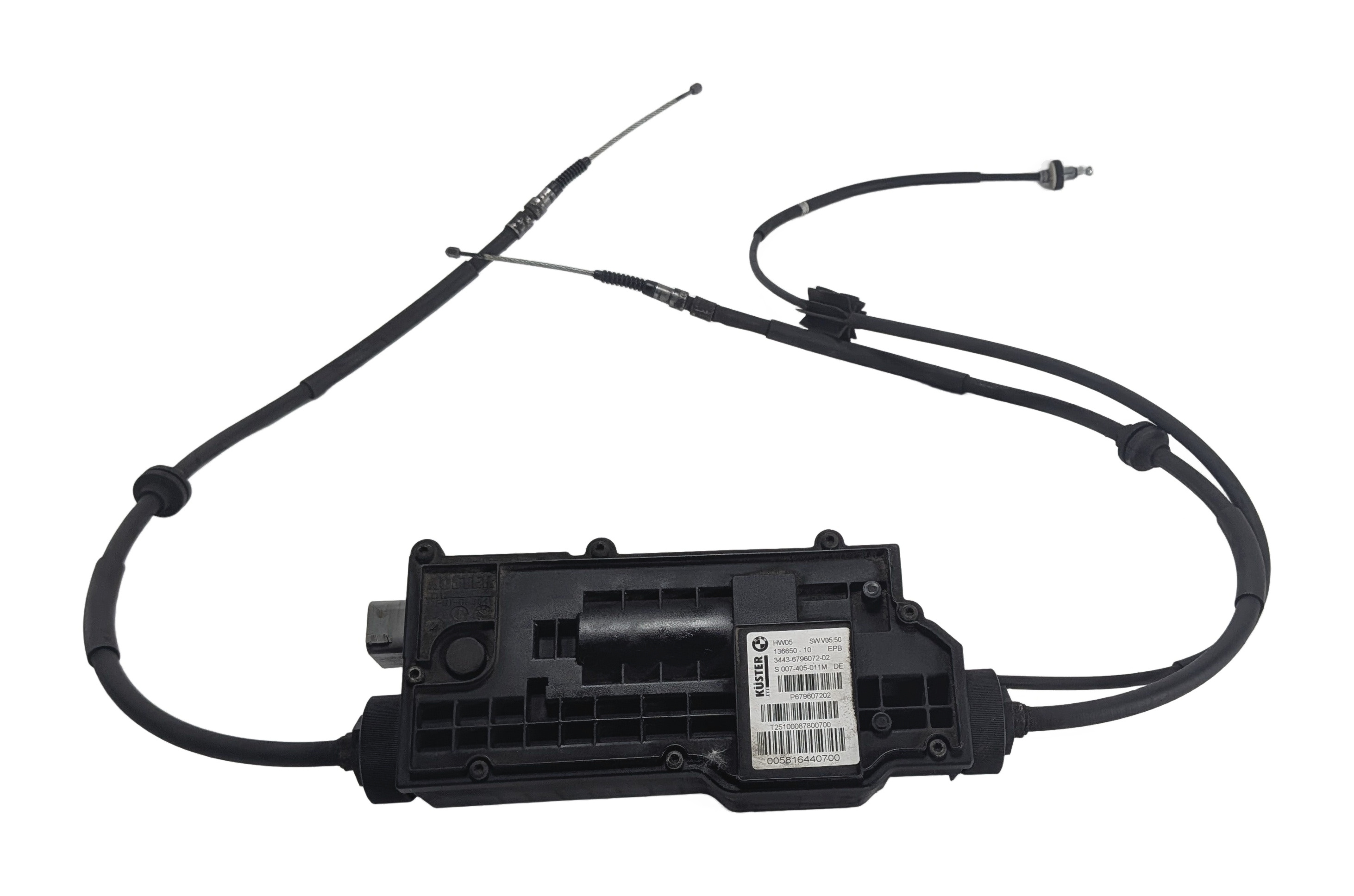 2011 BMW X5 (E70) ELECTRONIC EMERGENCY PARKING BRAKE ACTUATOR MOTOR w/CABLES — exact item pictured