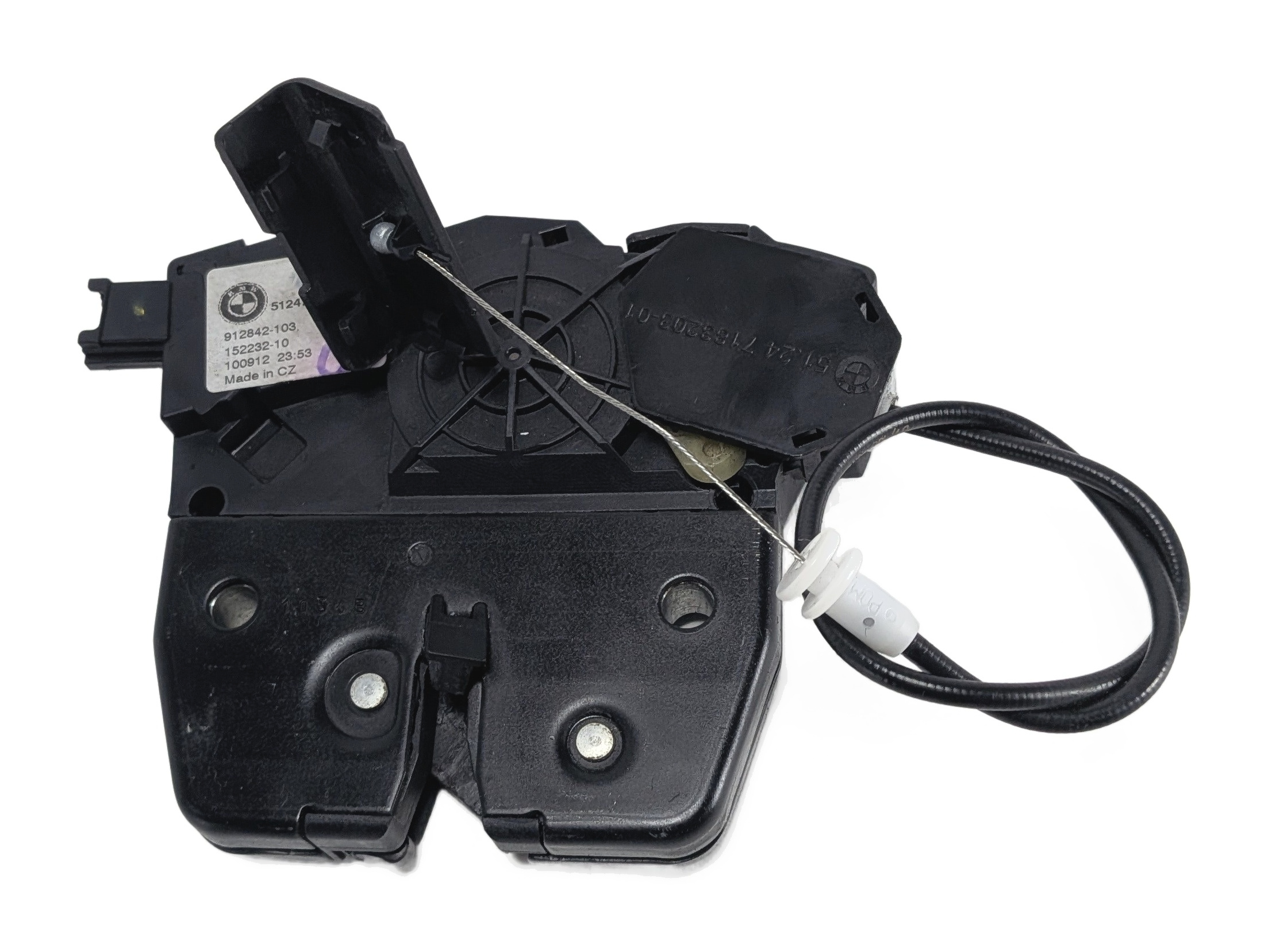 2011 BMW X5 (E70) REAR UPPER TRUNK HATCH TAILGATE LOCK LATCH ACTUATOR w/CABLE — exact item pictured