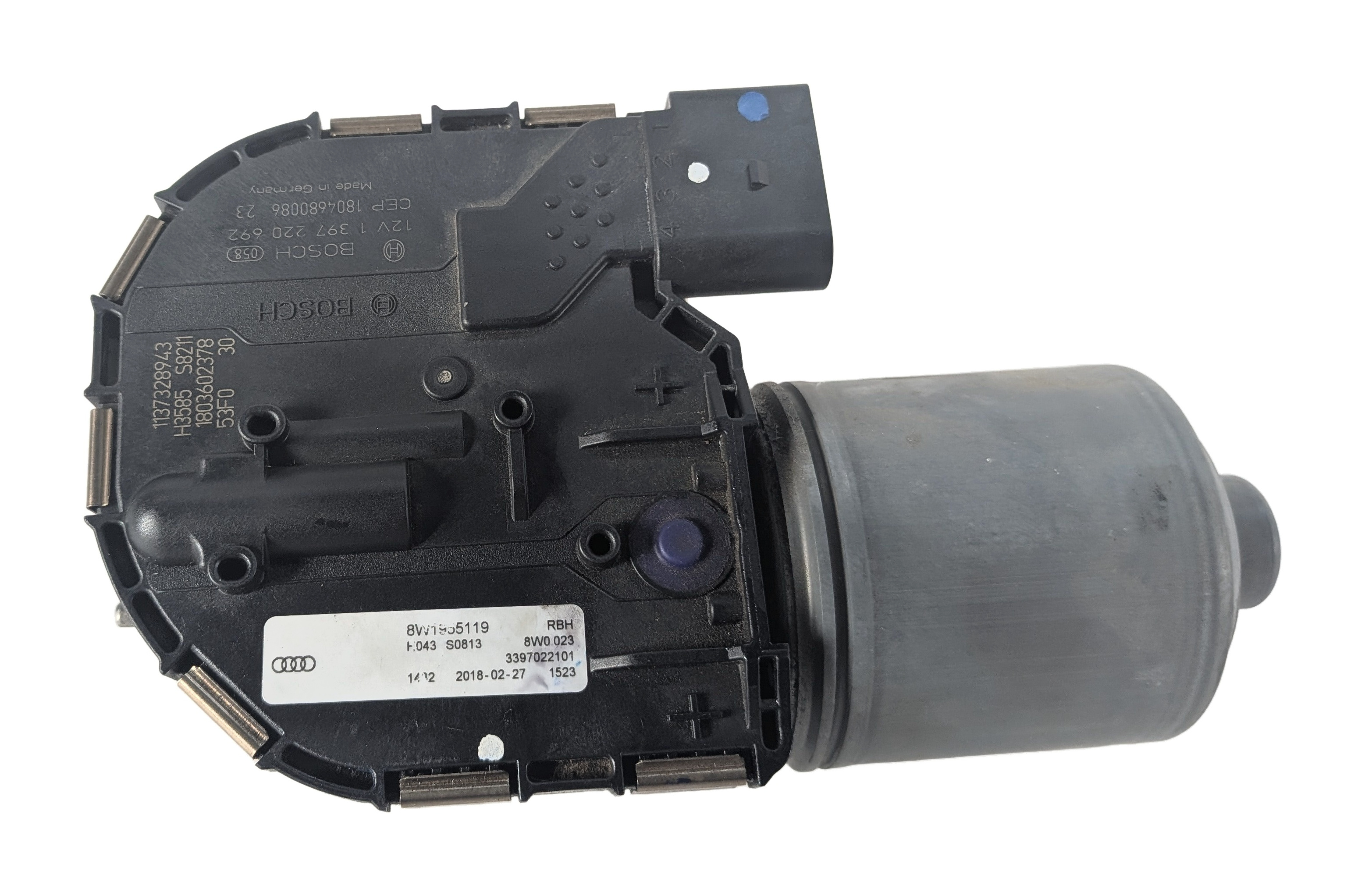 2017-2019 AUDI A4 ALLROAD (B9 8W) FRONT WINDSHIELD WIPER MOTOR — exact item pictured