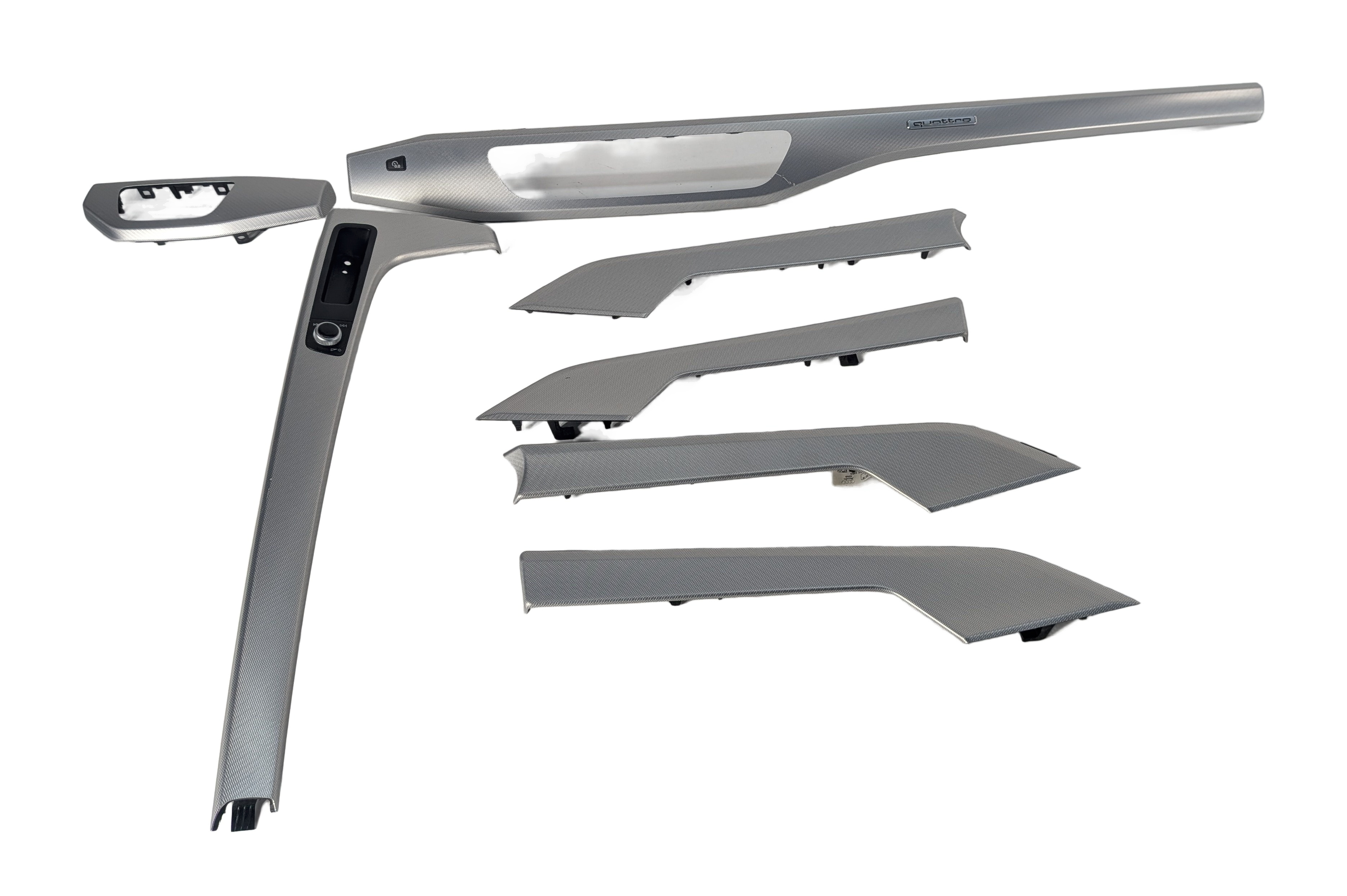 2018 AUDI A4 B9 8W INTERIOR DOOR DASH CONSOLE TRIM SET/7 (Aluminum Ellipse) — exact item pictured