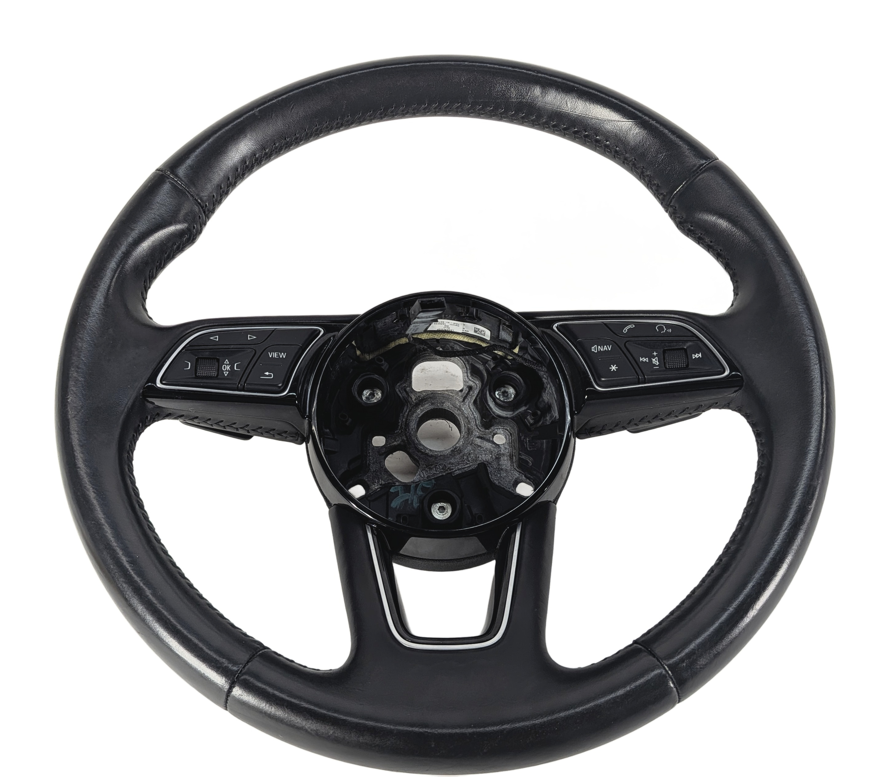 17-19 AUDI A4 A5 S4 (B9 8W F5) 3-SPOKE STEERING WHEEL w/ SHIFT PADDLES (Black) — exact item pictured