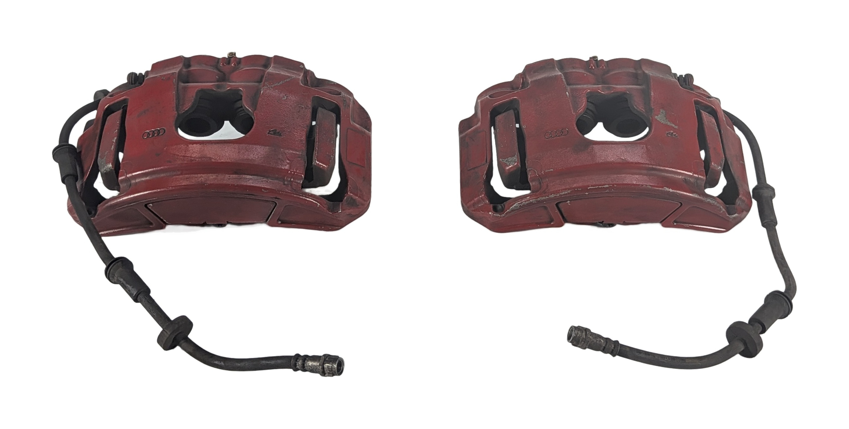 11-17 AUDI A6 A7 A8 (C7 D4) FRONT LEFT & RIGHT DISC BRAKE CALIPER SET 2 (356mm) — exact item pictured