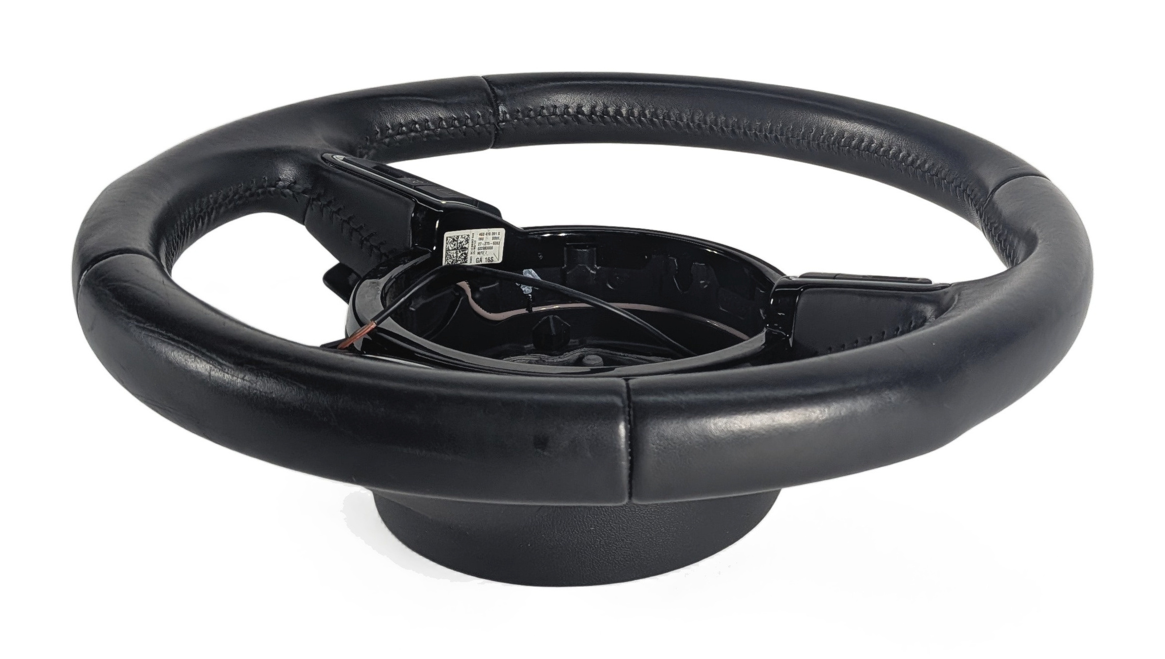 13-18 AUDI A7 QUATTRO BLACK/SILVER SPORT TIPTRONIC STEERING WHEEL w/o HEAT — exact item pictured