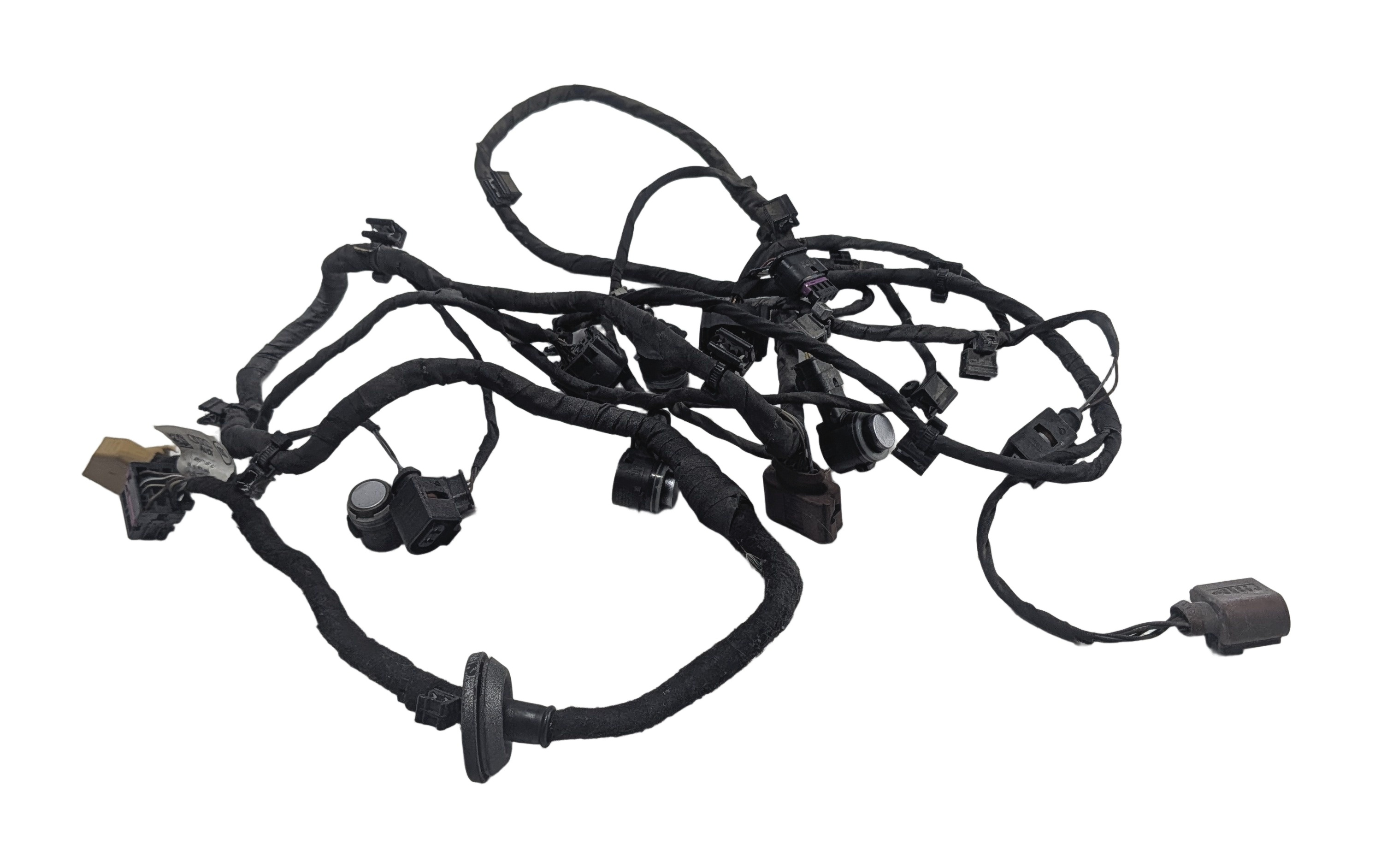2017 AUDI Q7 (4M) REAR BUMPER PARK ASSIST PDC SENSORS SET w/HARNESS (Silver) — exact item pictured