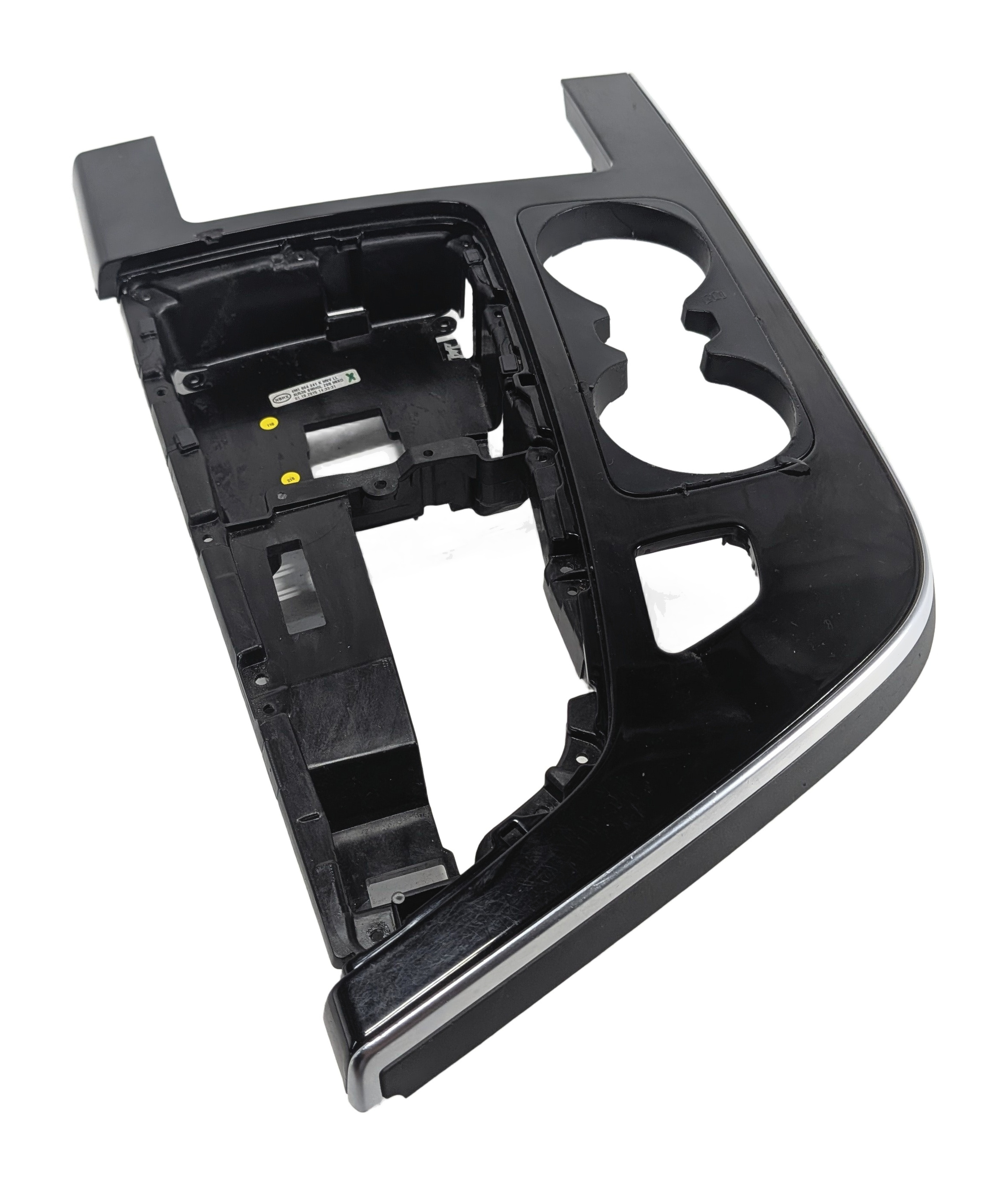 2017 AUDI Q7 (4M) CENTER CONSOLE SHIFTER TRIM BEZEL w/CUP HOLDER GLOSS BLACK — exact item pictured