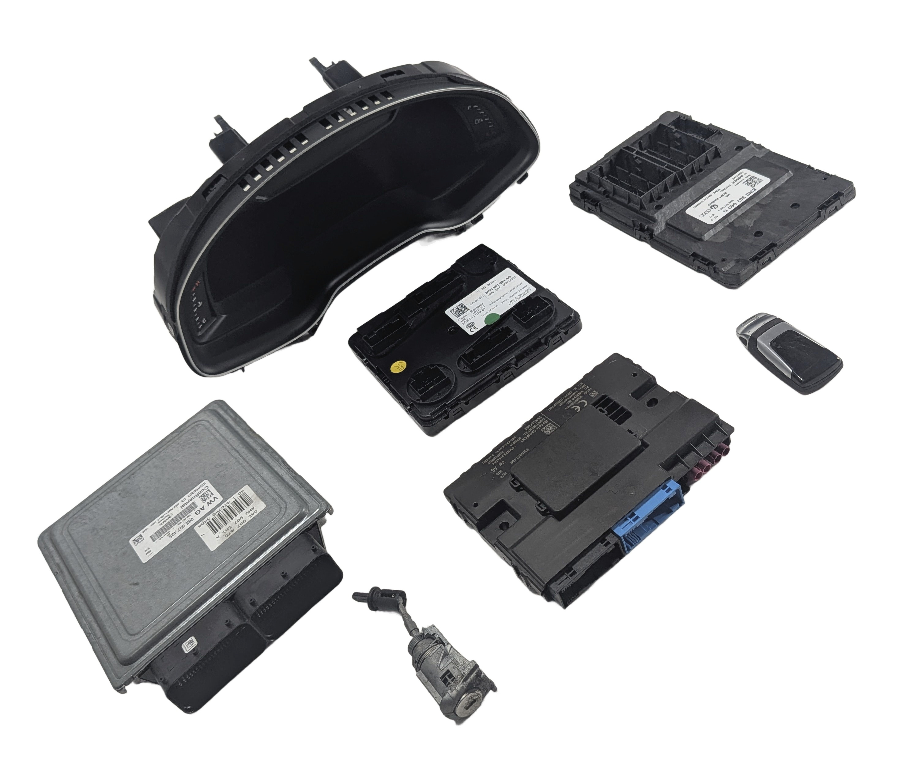 2017 AUDI Q7 (4M) 3.0L (CREC) ECM BCM CLUSTER GATEWAY IGNITION LOCK KEY SET — exact item pictured