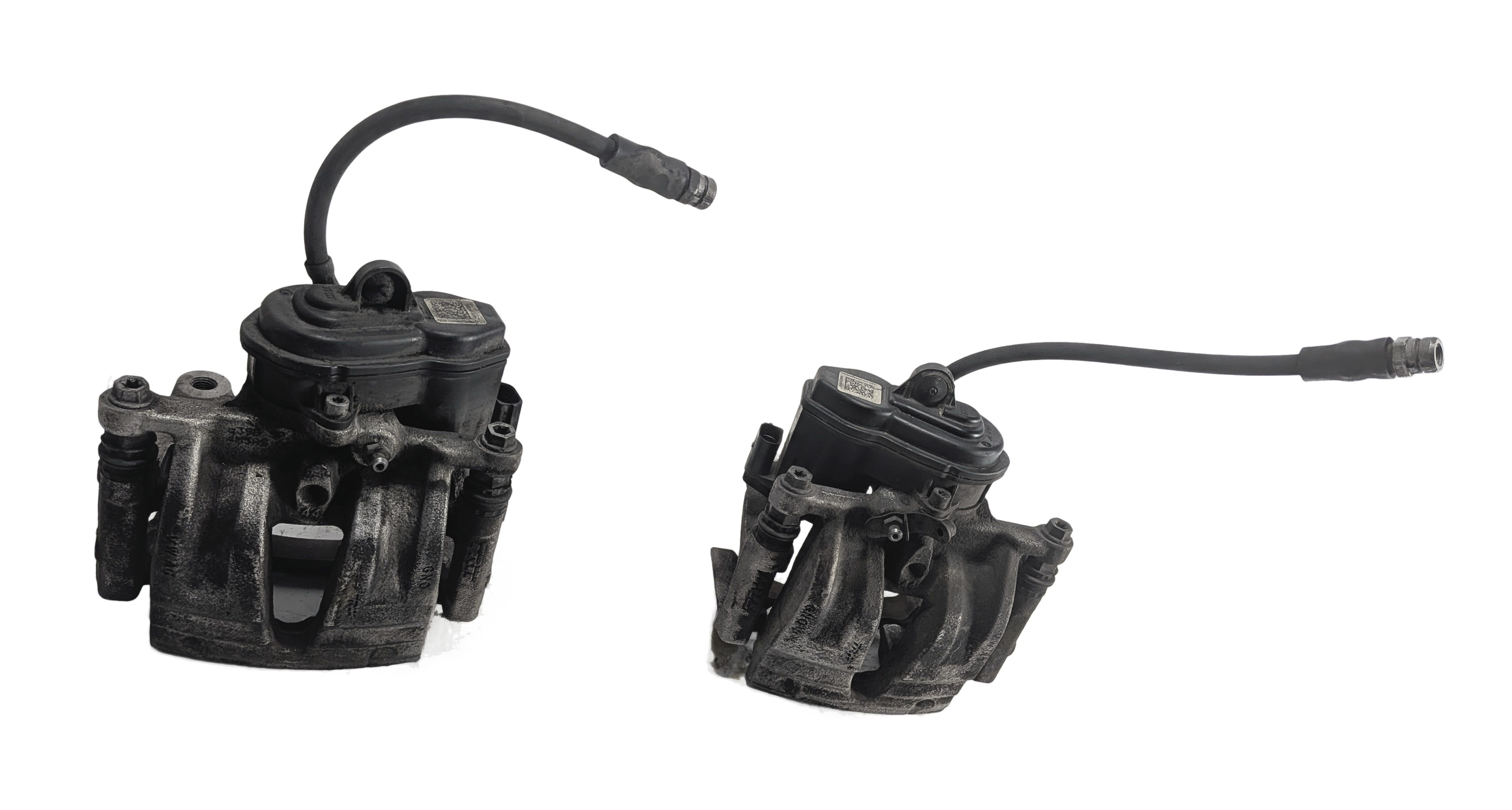 2017-2020 AUDI Q7 Q8 (4M) REAR LEFT & RIGHT BRAKE CALIPER w/ LINES SET/2 — exact item pictured