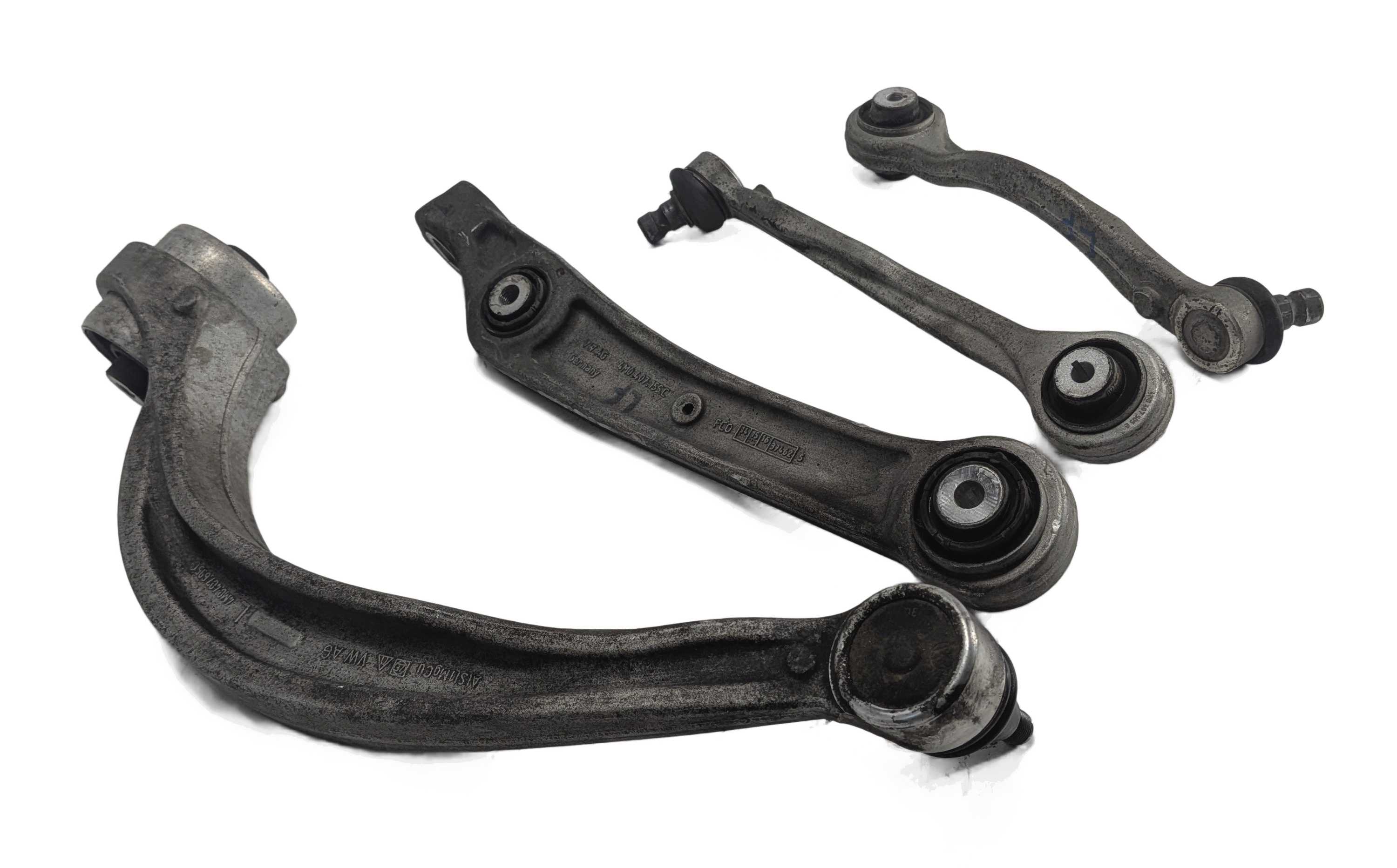 2017-2022 AUDI Q7 (4M) FRONT LEFT DRIVER UPPER & LOWER CONTROL ARM SET-4 — exact item pictured