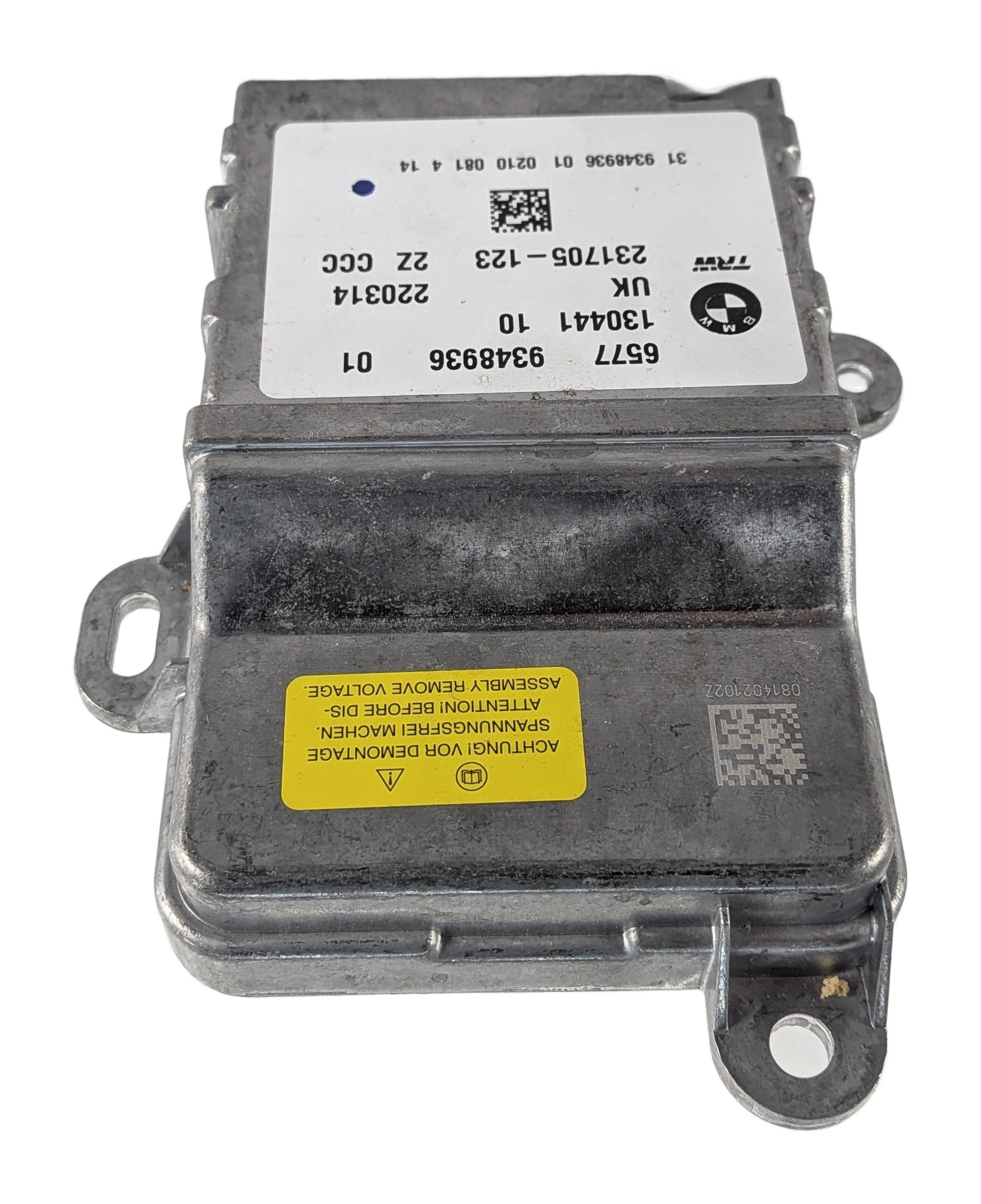 2014 BMW I3 (I01) SRS SAFETY RESTRAINT BAG CONTROL MODULE — exact item pictured