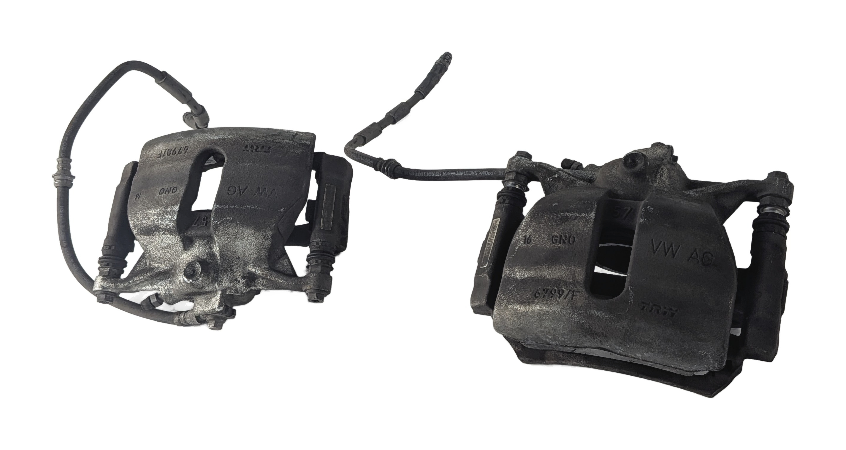 2015-2017 VW GOLF / AUDI A3 TT (8V MK3) 1.8T 2.0T FRONT DISC BRAKE CALIPER SET — exact item pictured