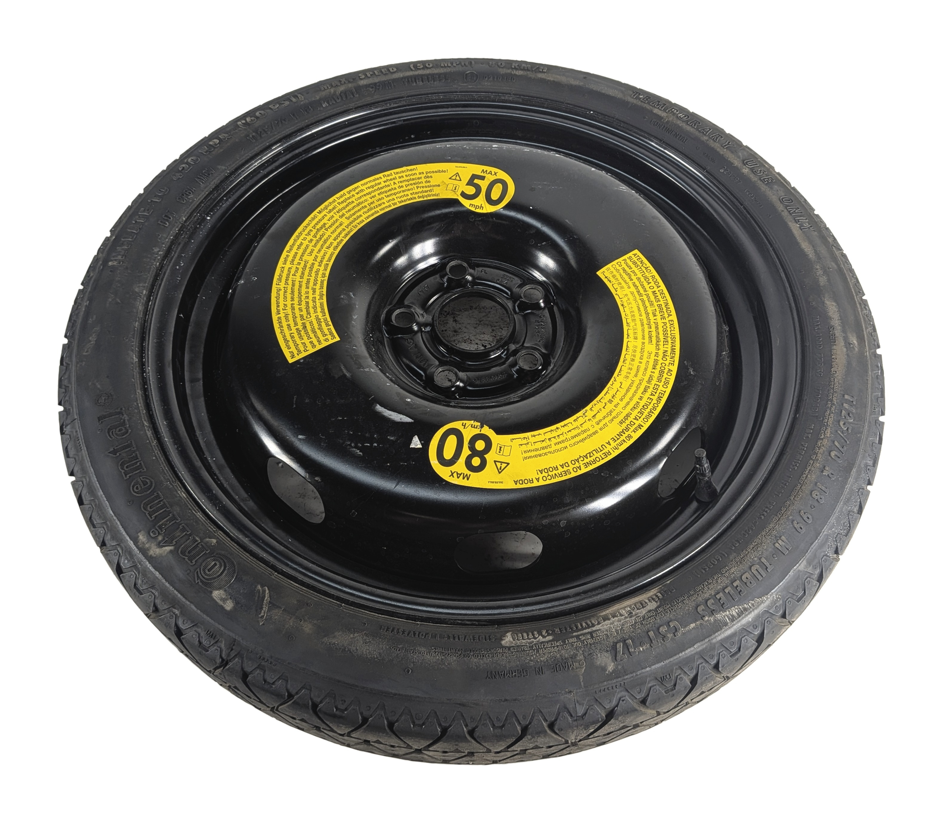15-18 VW JETTA AUDI A3 S3 (8V) 18x3.5" EMERGENCY ROADSIDE SPARE TIRE WHEEL RIM — exact item pictured