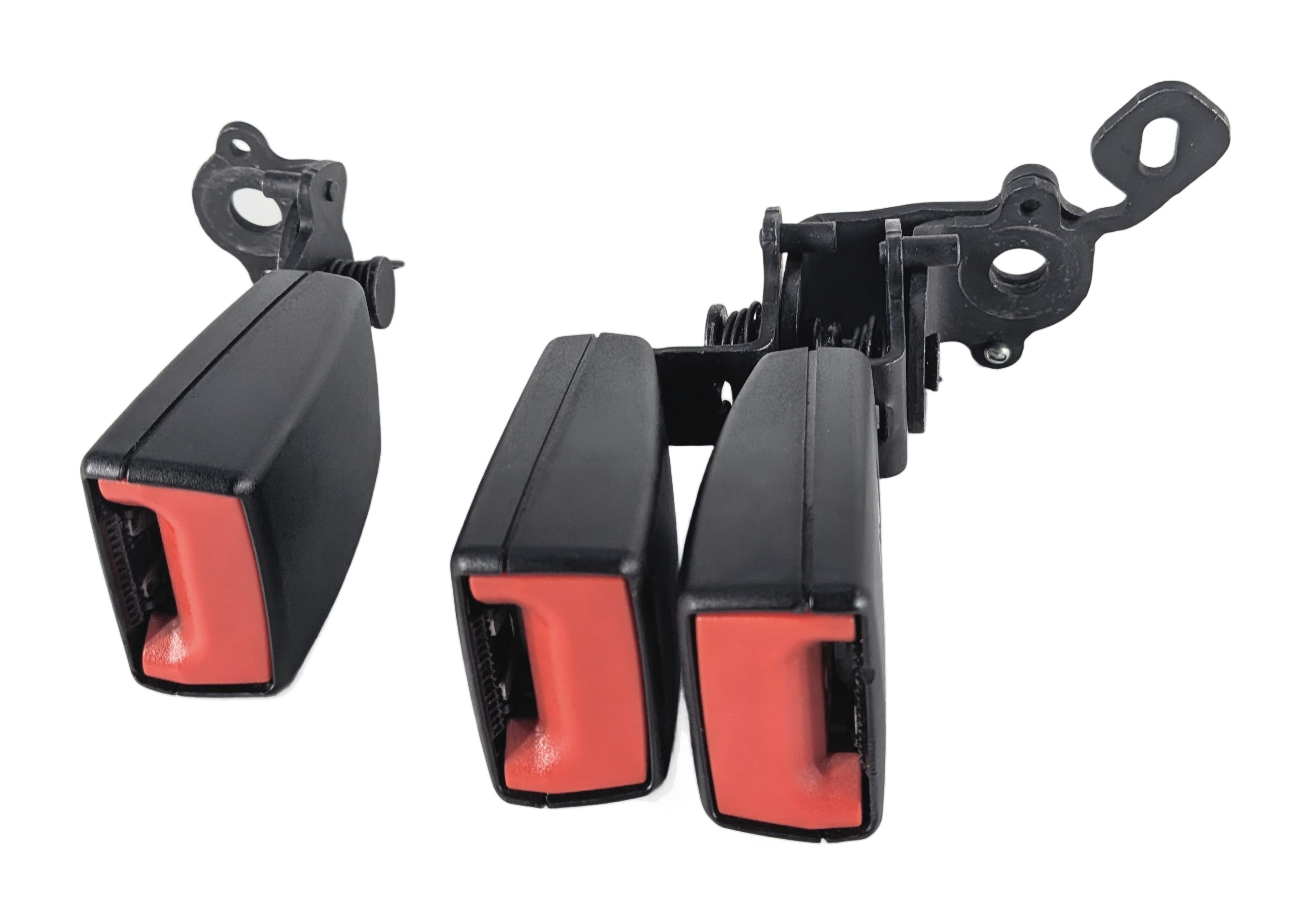 2018 AUDI A3 (8V) REAR LEFT/CENTER/RIGHT SEATBELT BUCKLE SET/3 (Black) — exact item pictured