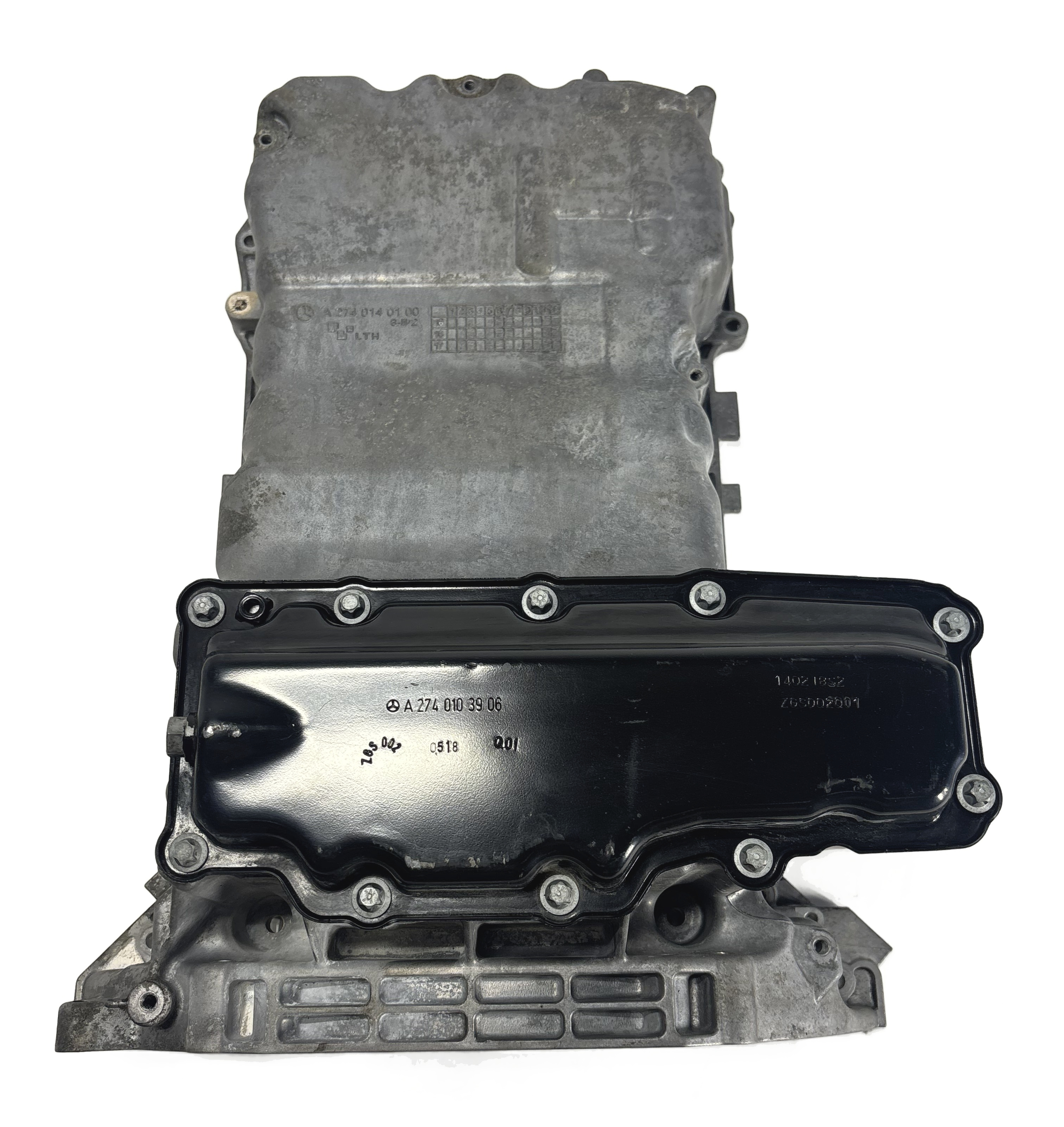 2015-2019 MERCEDES C300 E300 GLC300 2.0L (M274) ENGINE UPPER & LOWER OIL PAN — exact item pictured