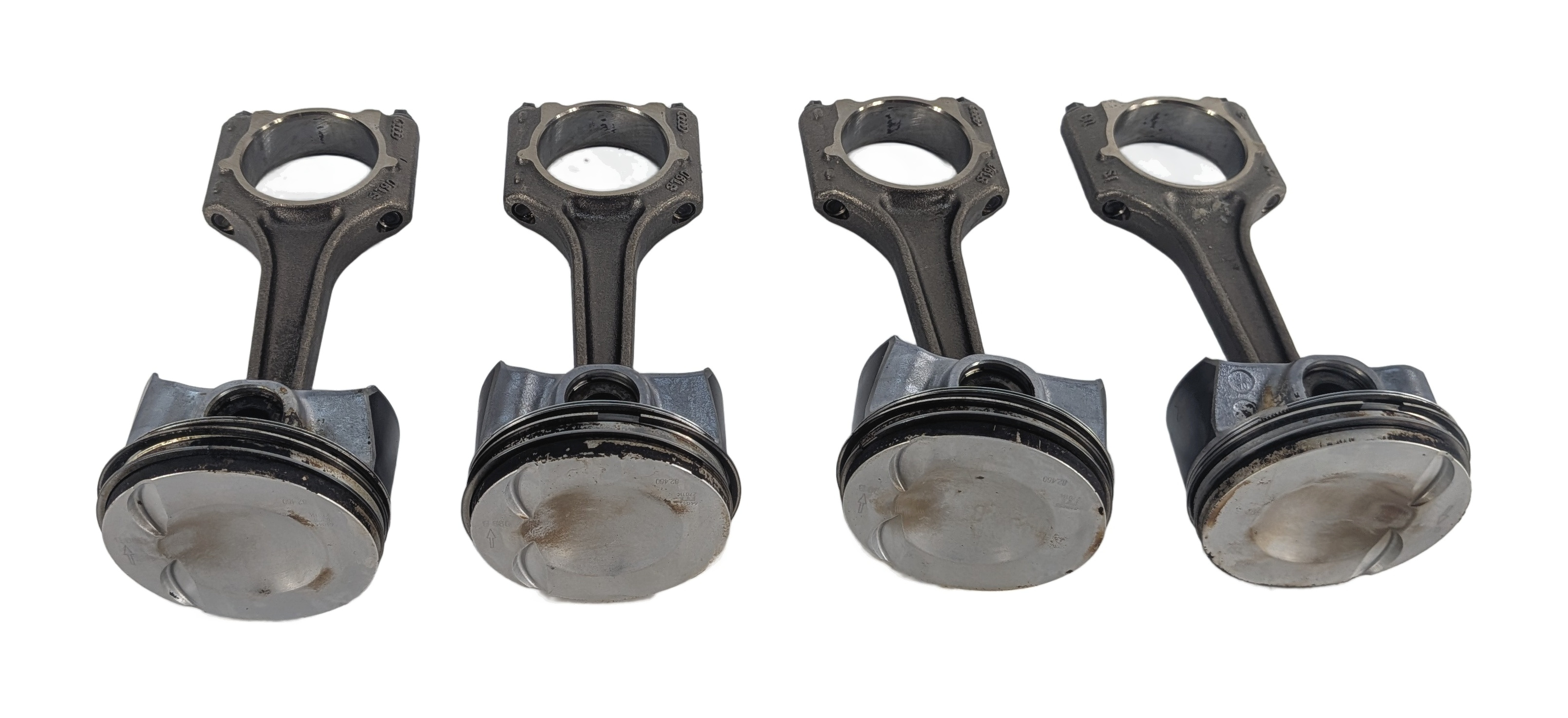 15-18 AUDI A3 A6 TT (8V C7 4G 8S) 2.0L TURBO ENGINE PISTON & CONNECTING ROD SET4 — exact item pictured
