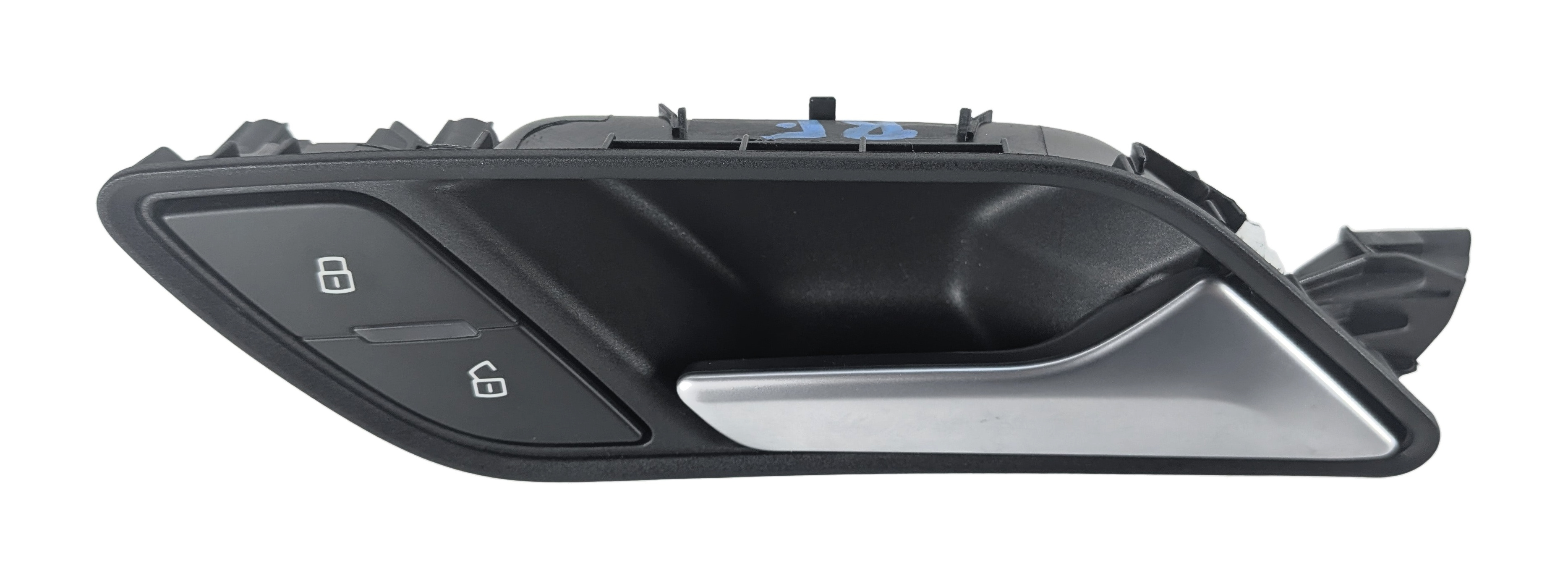 13-20 AUDI A3 S3 8V FRONT RIGHT PASSENGER INTERIOR DOOR HANDLE (BLACK/SILVER) — exact item pictured