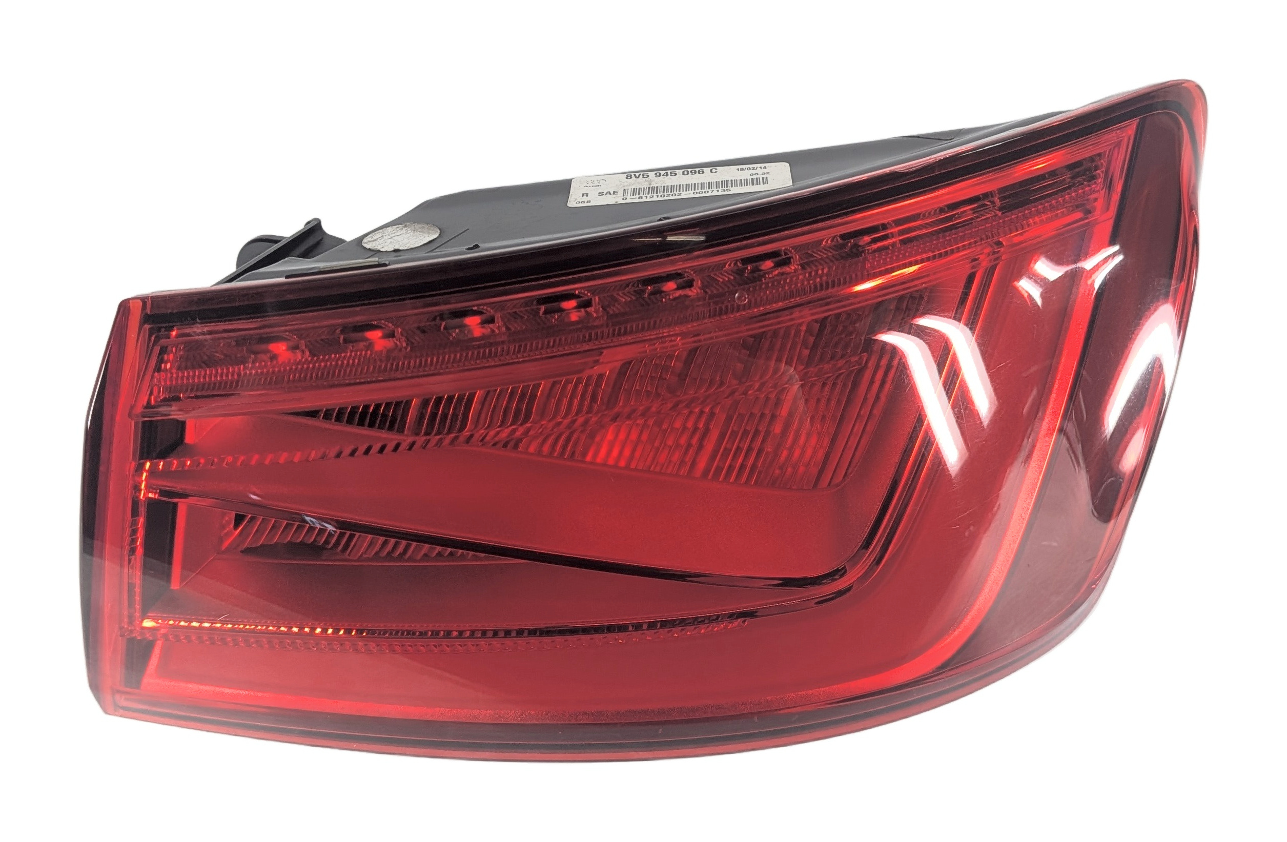 15-16 AUDI A3 S3 8V SEDAN CONVERTIBLE RIGHT OUTER LED TAILLIGHT BRAKE LIGHT LAMP — exact item pictured