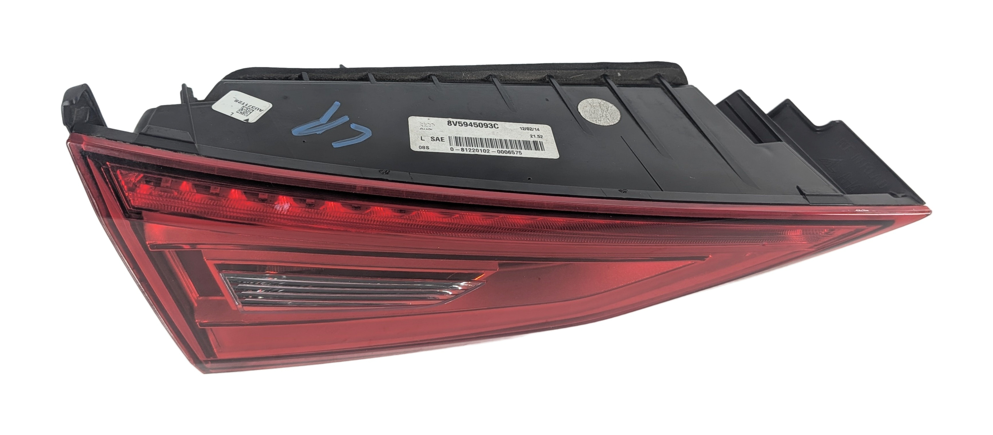 2015-2016 AUDI A3 S3 (8V) SEDAN CONVERTIBLE LEFT INNER LED TAILLIGHT LIGHT LAMP — exact item pictured