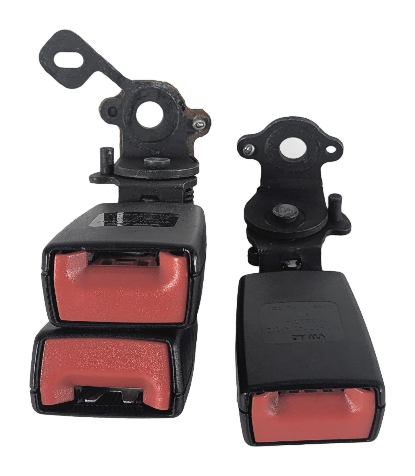 2015 AUDI A3 8V REAR LEFT/CENTER/RIGHT SEATBELT BUCKLE RECEIVER SET/3 (Black) — exact item pictured