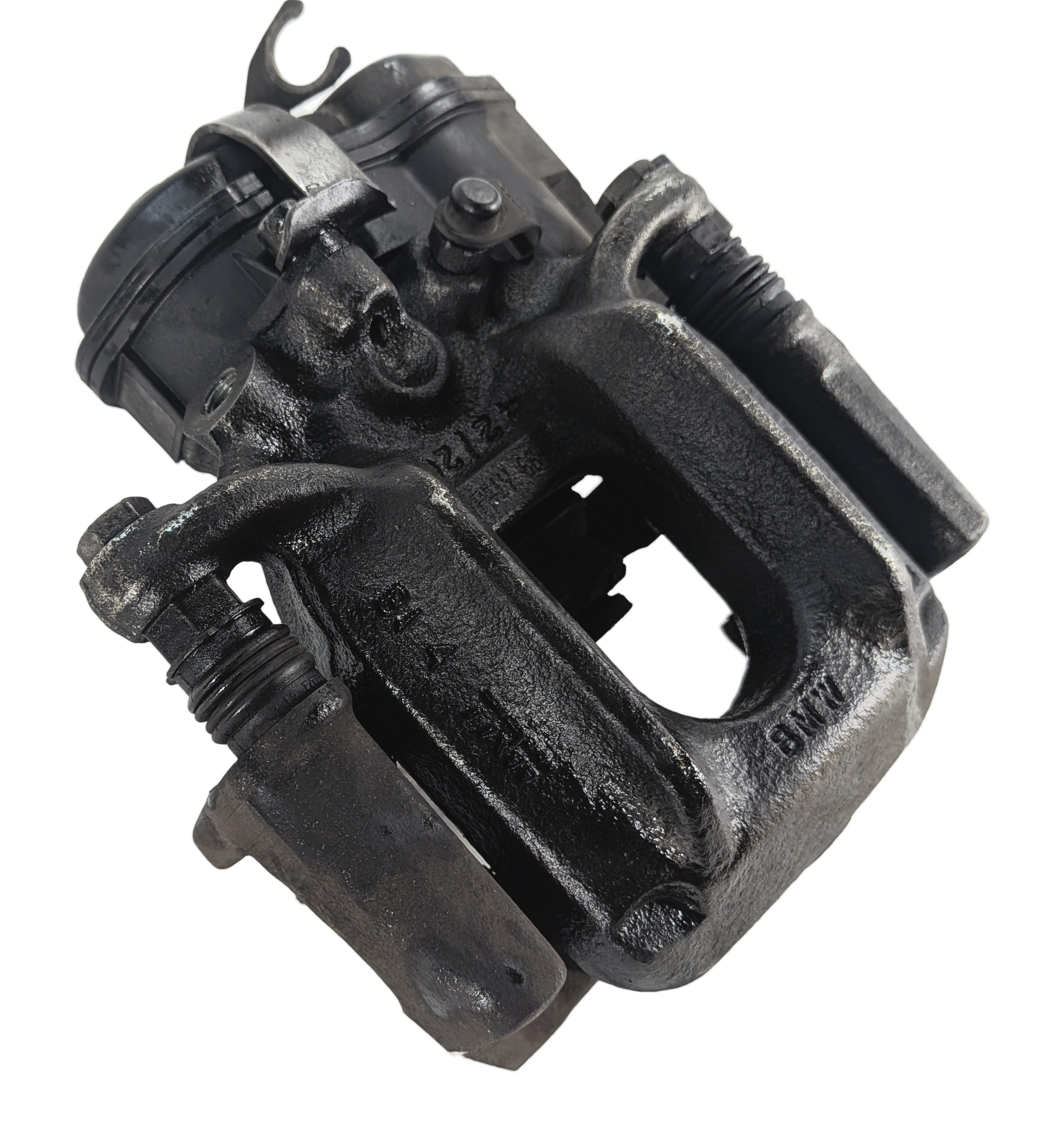 2011-2018 BMW X3 X4 (F25 F26) REAR LEFT DRIVER DISC BRAKE CALIPER w/ ACTUATOR — exact item pictured