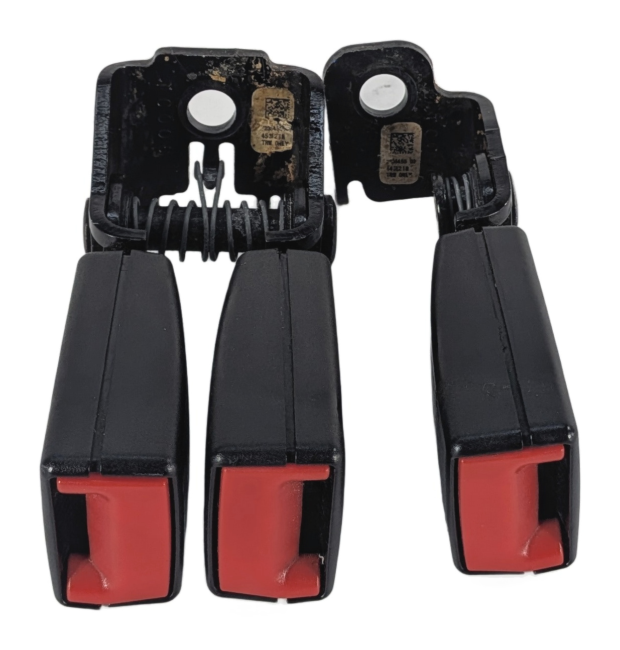 2013 BMW X3 F25 REAR LEFT/CENTER/RIGHT SEATBELT BUCKLE SET/3 (Black) — exact item pictured