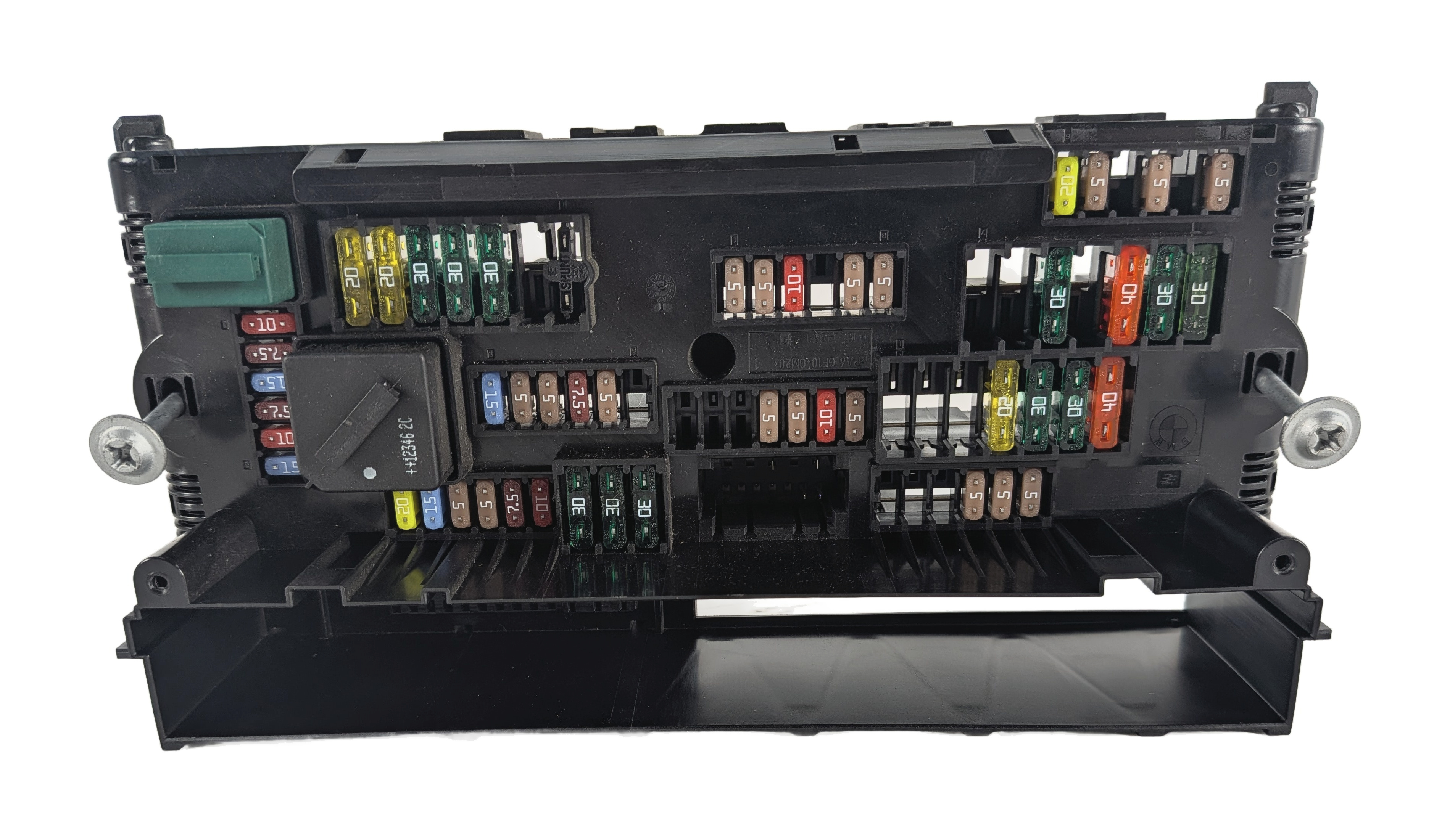 2013 BMW X3 (F25) 2.0L FRONT POWER DISTRIBUTION FUSE BOX RELAY CARRIER — exact item pictured