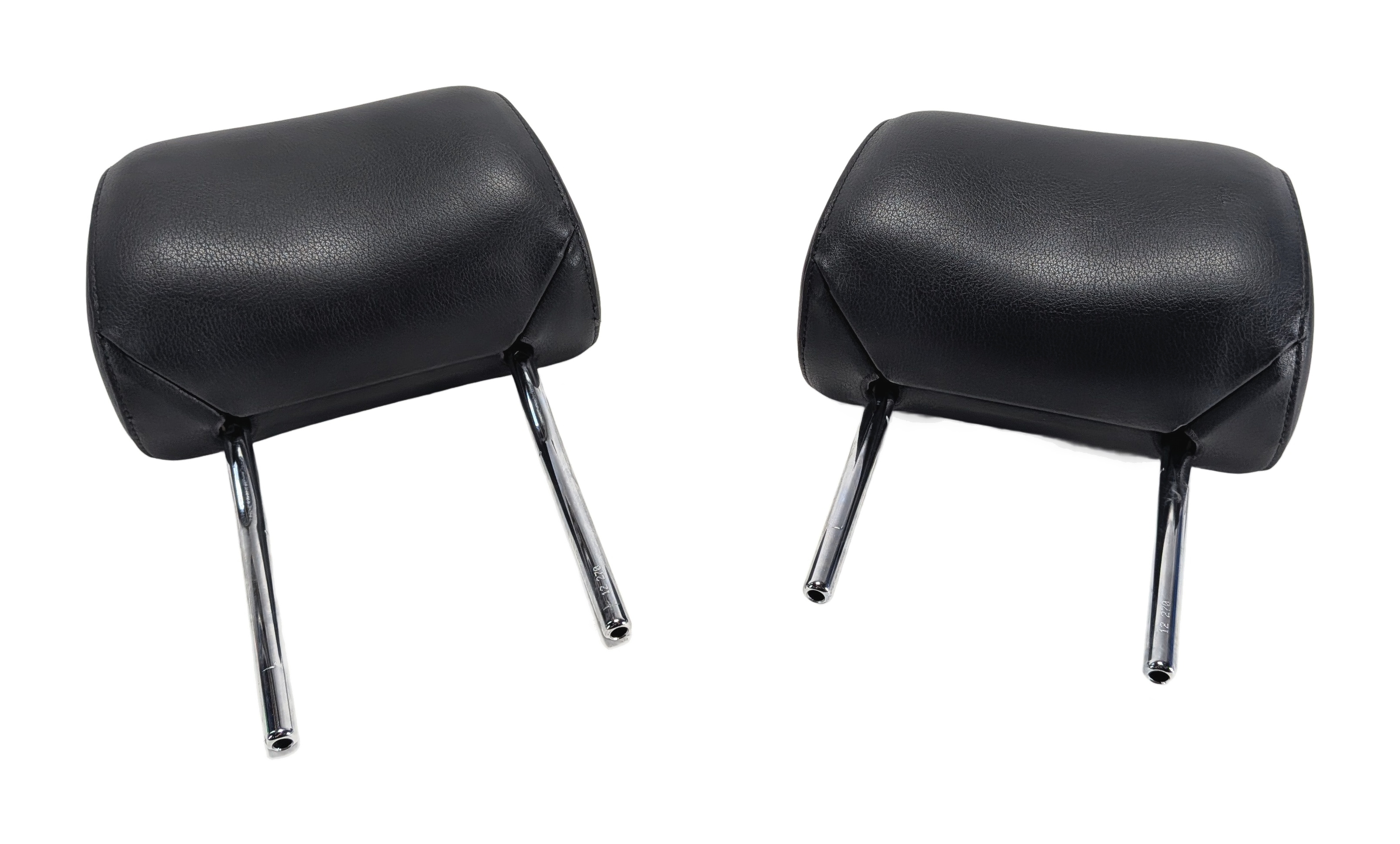08-15 AUDI A3 A6 Q7 S6 (8P C7 4L) FRONT LEFT & RIGHT SEAT HEADREST SET-2 (Black) — exact item pictured