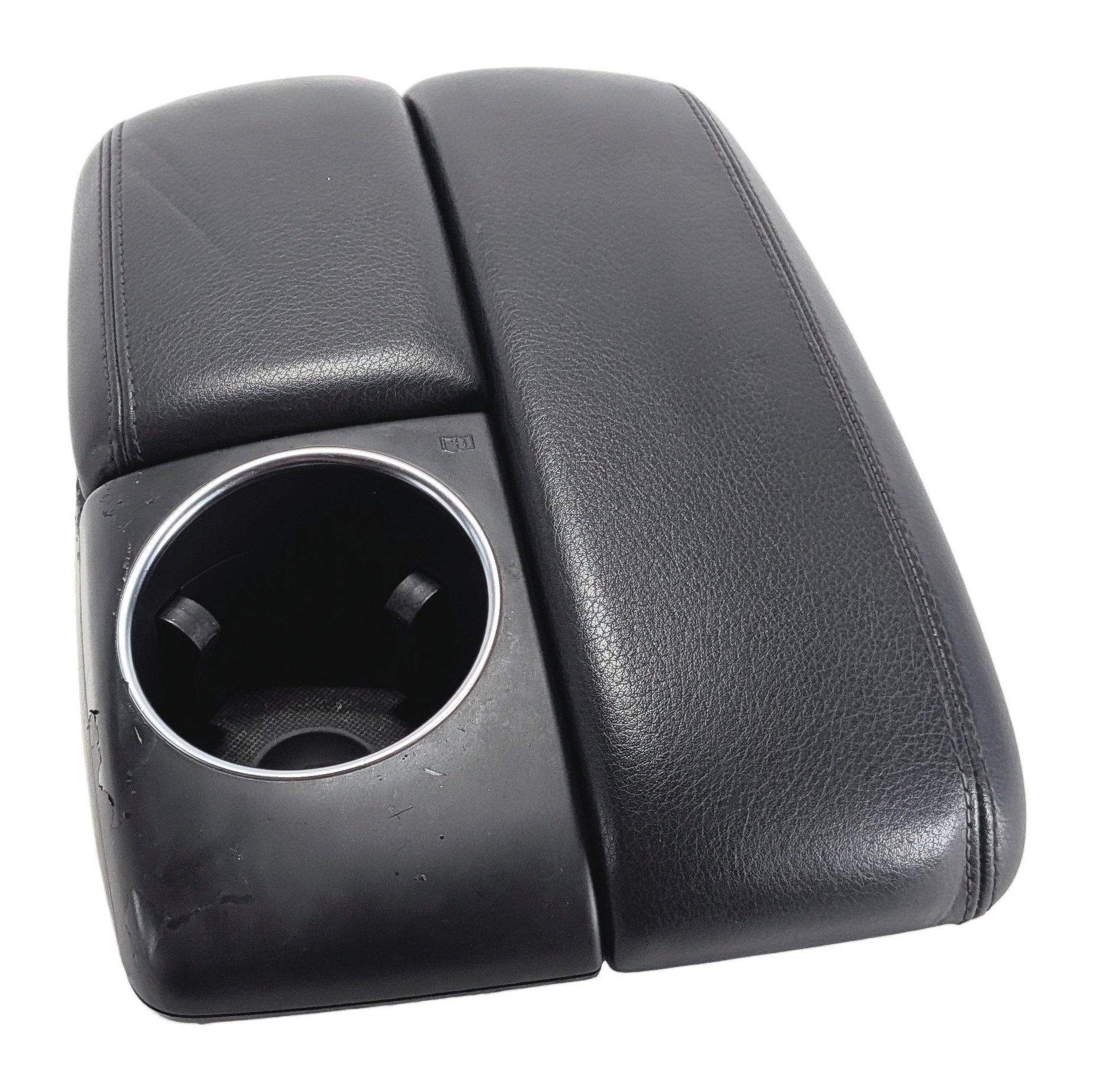 07-15 AUDI Q7 (4L) FRONT CENTER CONSOLE ARMREST CUP HOLDER COMPARTMENT(Black) — exact item pictured